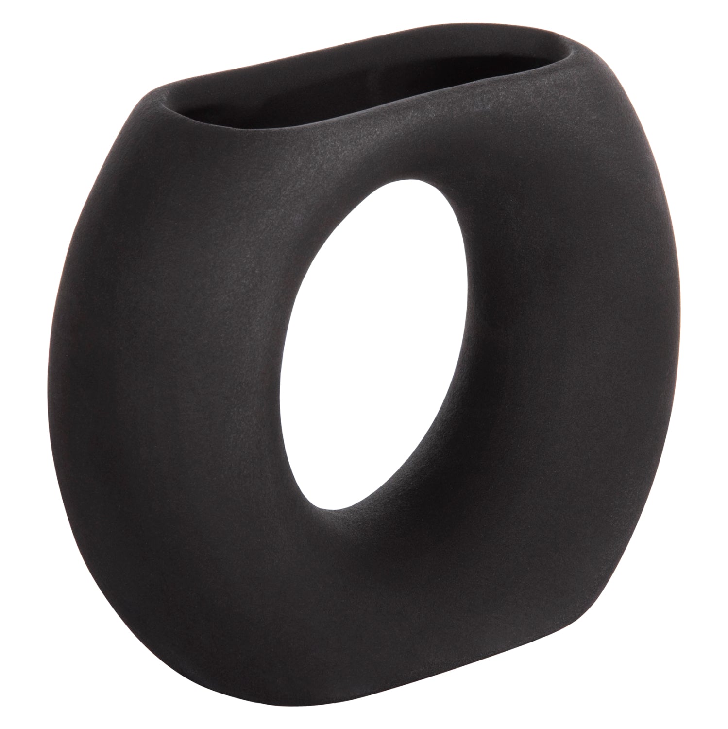 Декоративен керамичен плот за маса  елипса черен, мат 18x6.5x14см