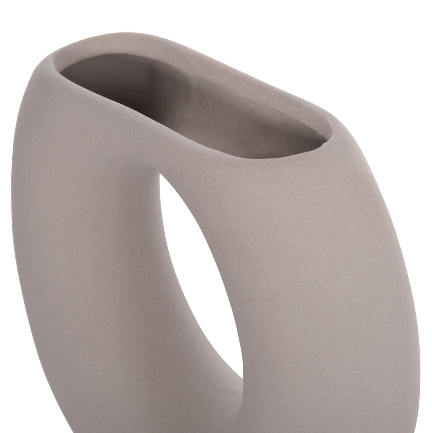 Декоративен керамичен плот за  маса елипсовиден сив, матов, 18x6.5x14см