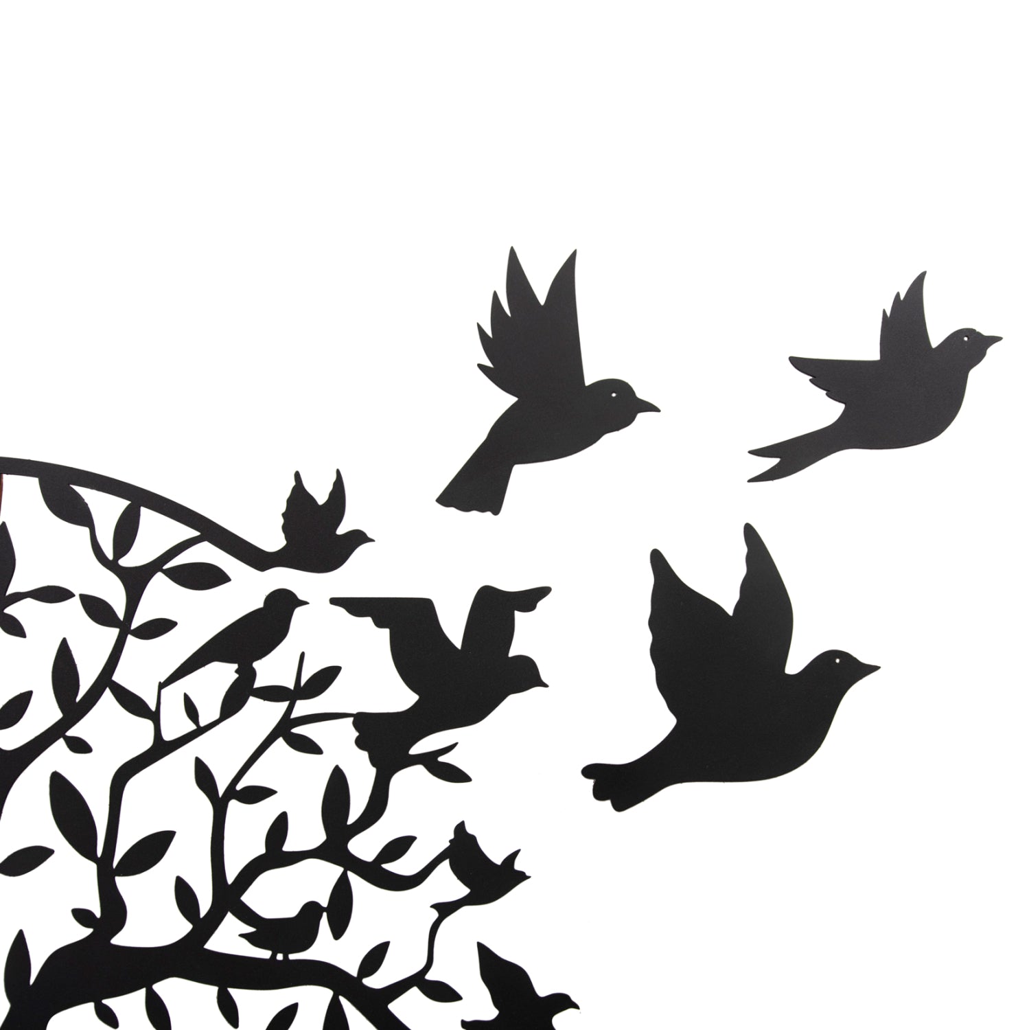 Декорация за стена ILLUSION цвят натурал-черен метал/дърво 56,5x3x56,5