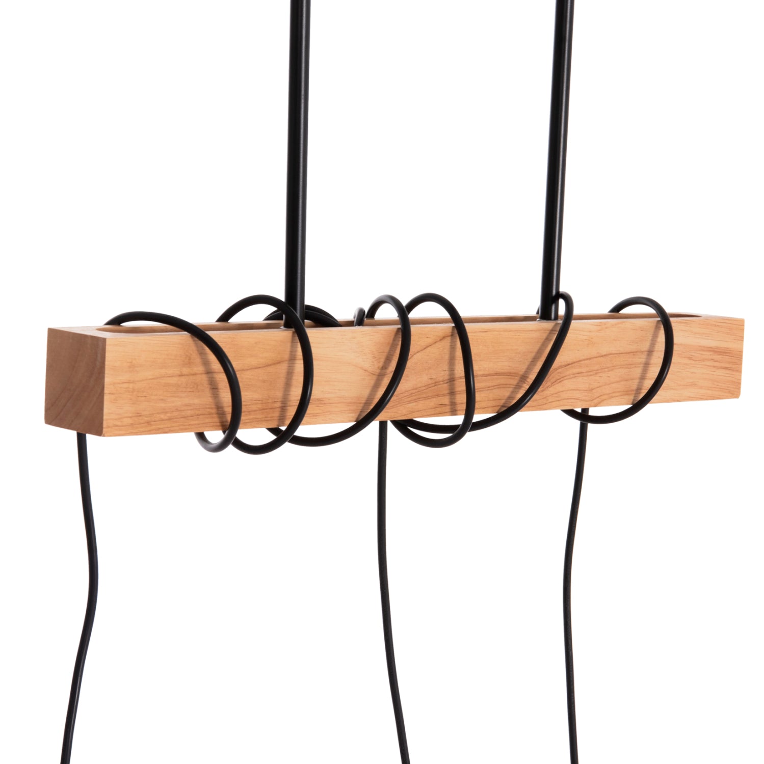 Таванна лампа VOLKS метал-дърво естествен-черен цвят  49.5x5x134.5см