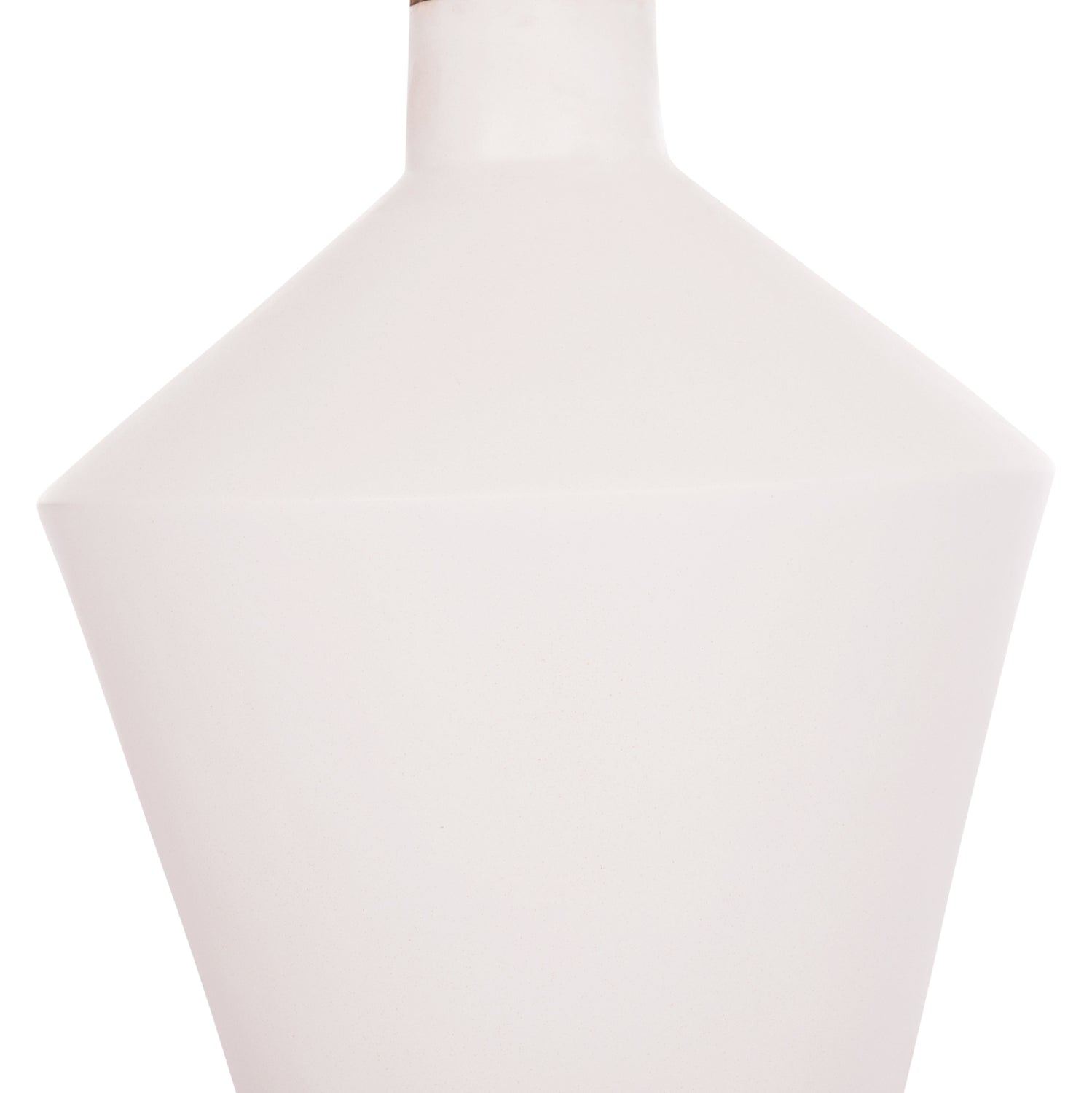 Декоративна подова ваза Nebula, фибър цимент, бял - тиково дърво φ60x115cm