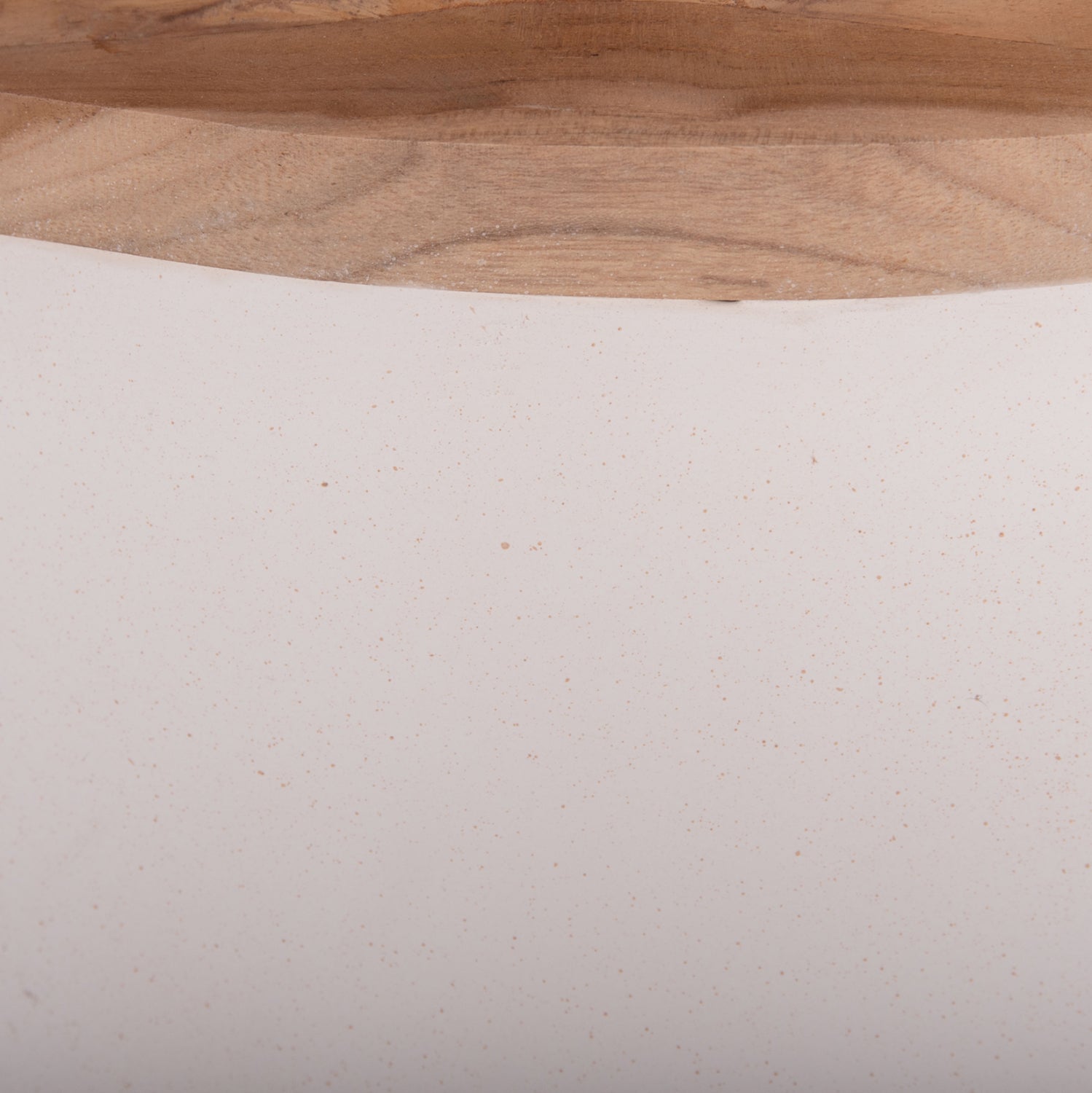 Декоративна подова ваза Линтер фибро цимент бял--тиково дърво φ41x47hcm.