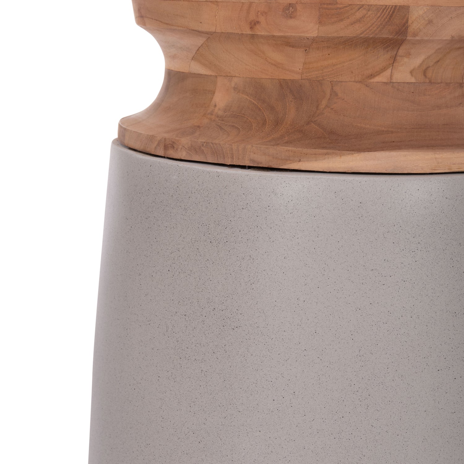 Декоративна подова ваза Линтер фибро цимент сив--тиково дърво φ34x60hcm.