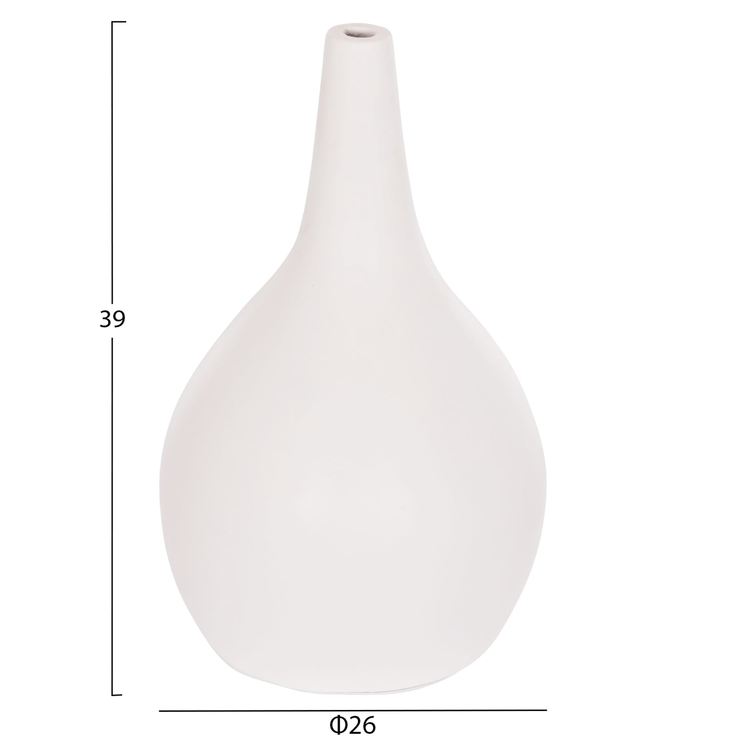 Декоративна  ваза DENI  теракота в бяло-ф26x39см