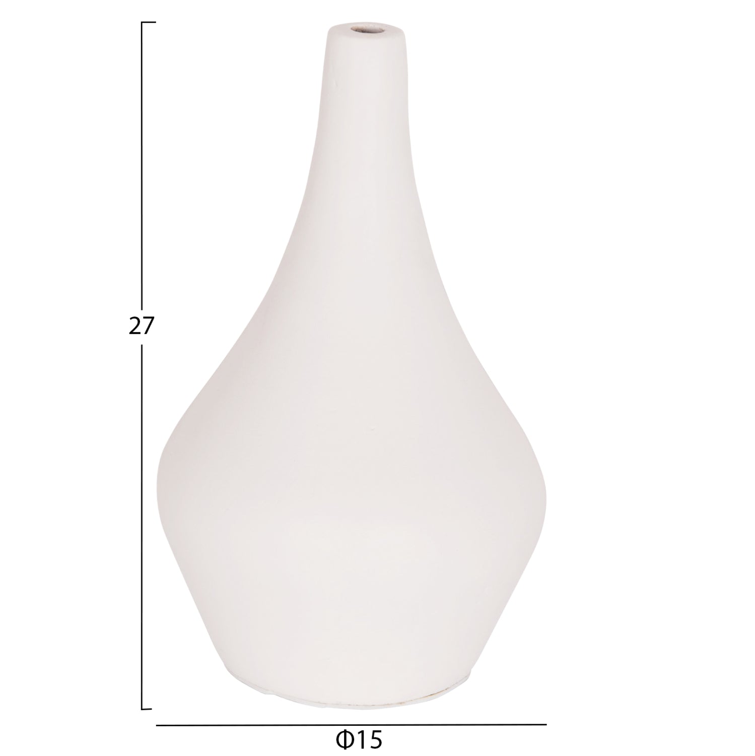 Декоративна маса ваза Дени теракота в бяло--φ15x27hсм.