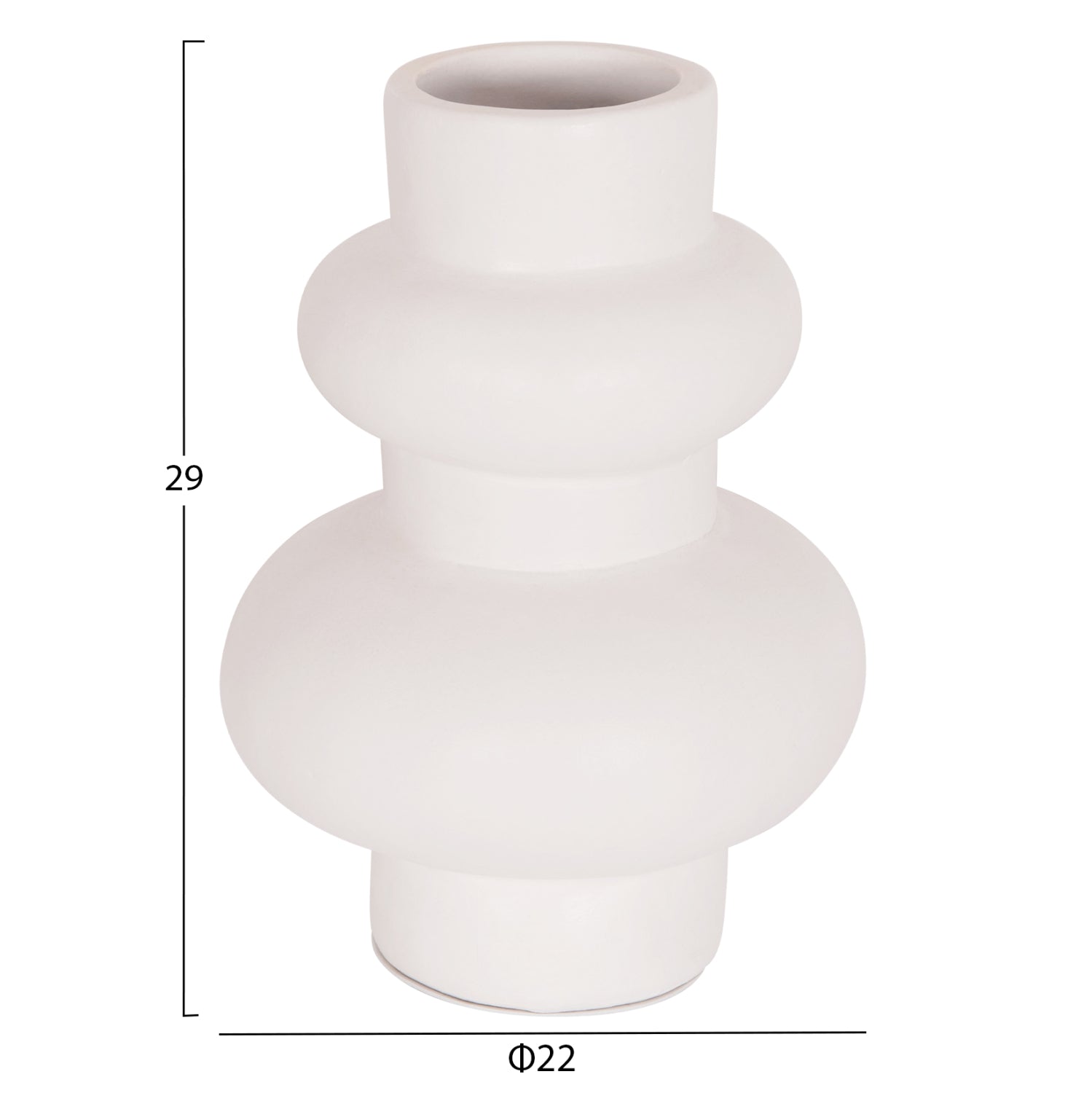 Настолна декоративна ваза от теракота  LEMA в бяло--φ22x29hcm.