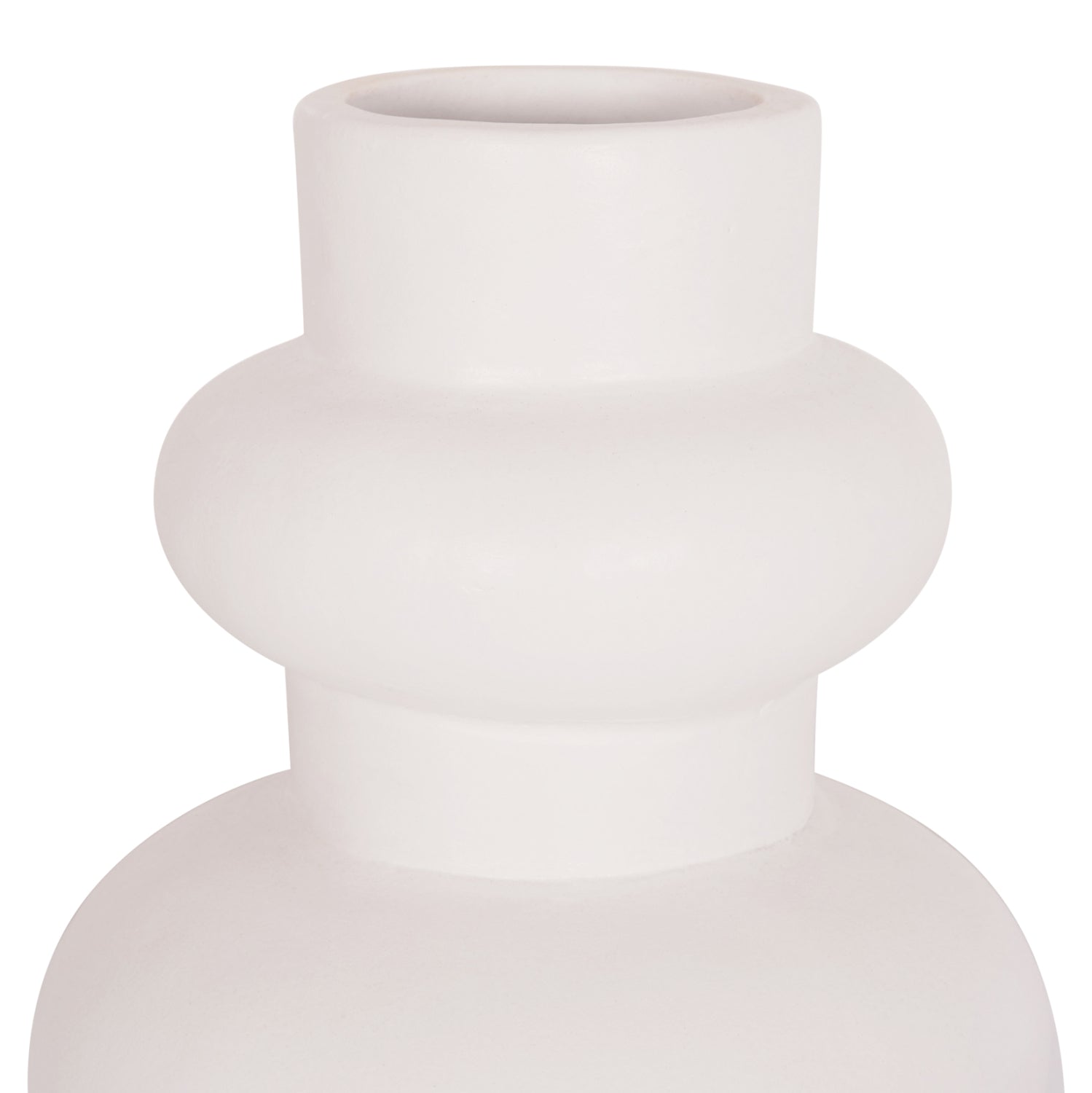 Настолна декоративна ваза от теракота  LEMA в бяло--φ22x29hcm.