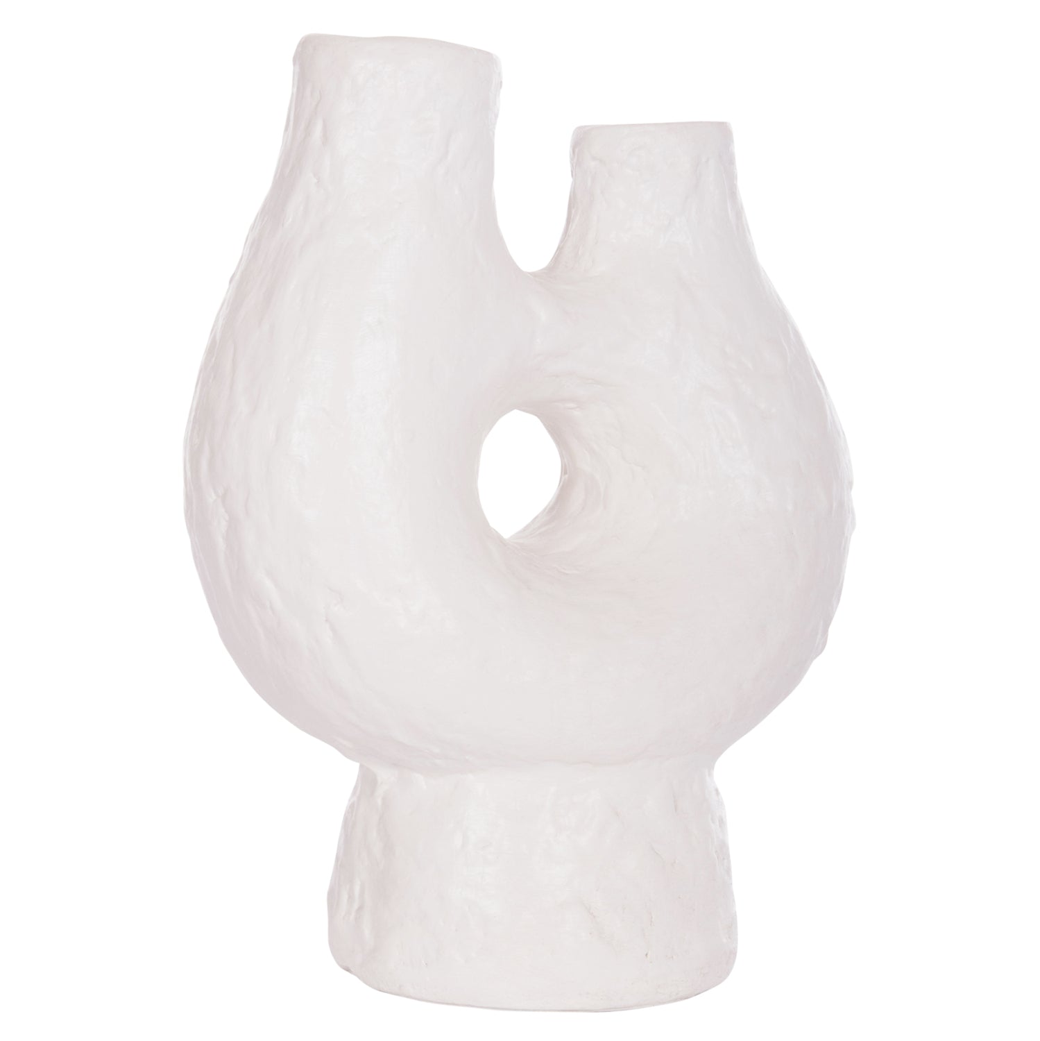 Декоративна ваза за маса  Namentis бяла теракота -- 26x15x35 см
