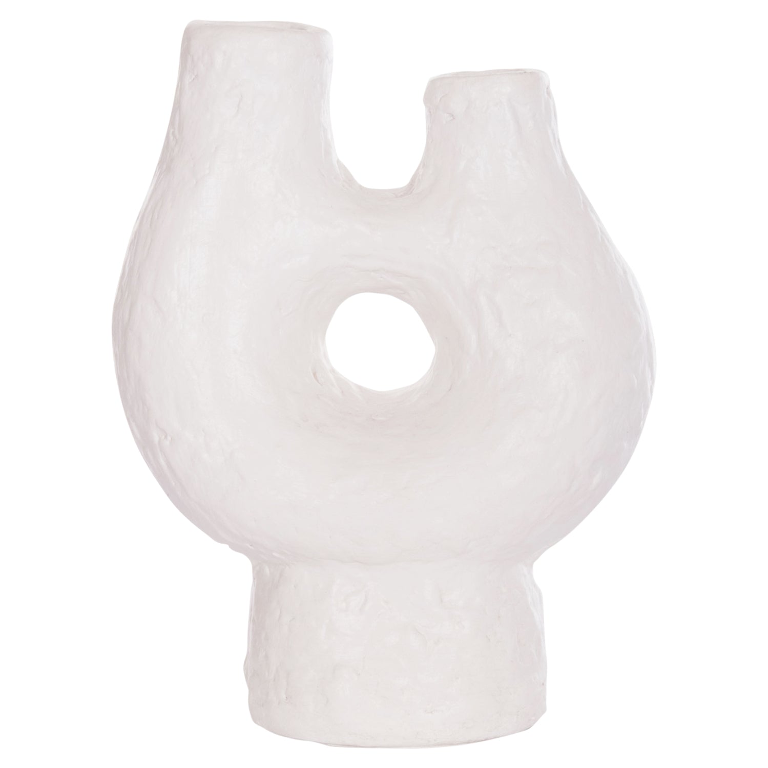 Декоративна ваза за маса  Namentis бяла теракота -- 26x15x35 см