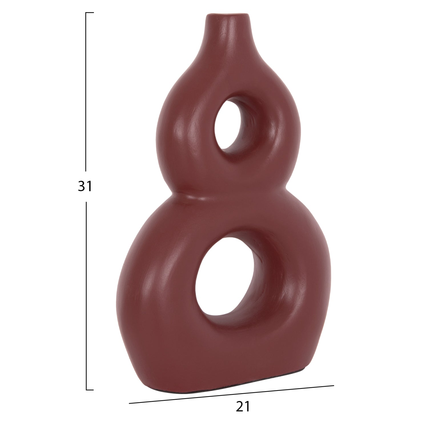 Декоративна настолна ваза фиорин теракота в кафяво--21x7.5x31см.