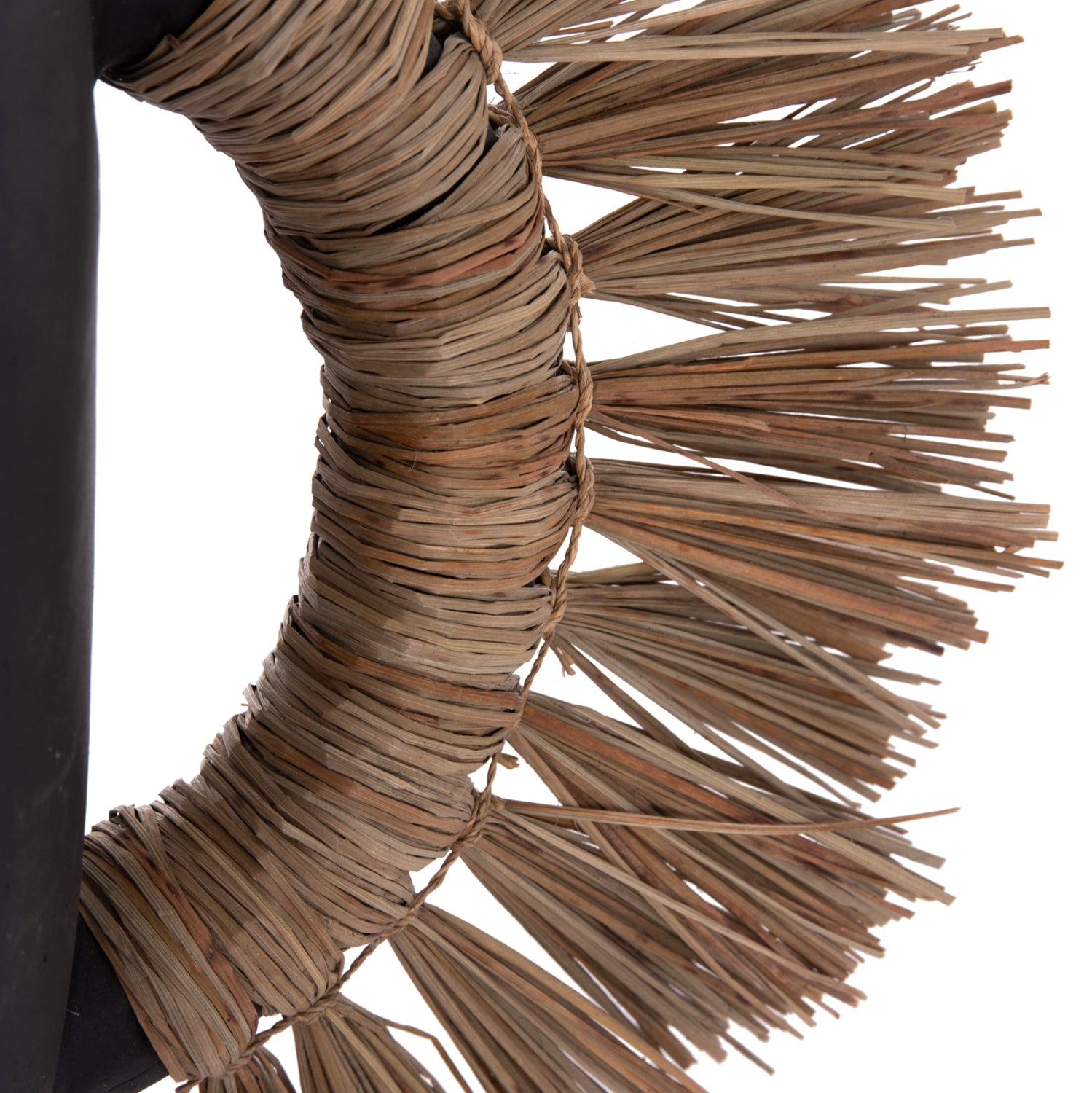 Декоративна ваза за настола alica черна теракота и трева -- 64x22x38см