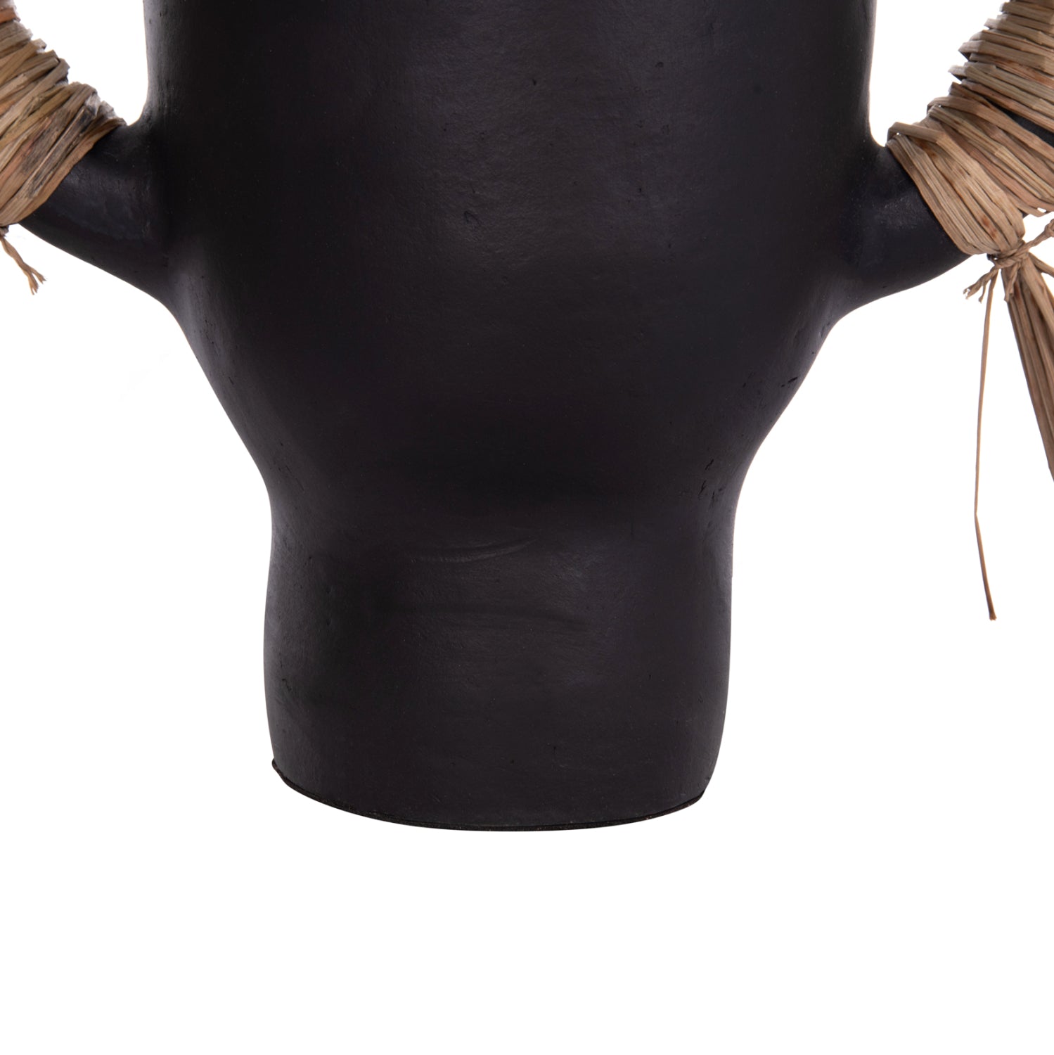 Декоративна ваза за настола alica черна теракота и трева -- 55x19x34см