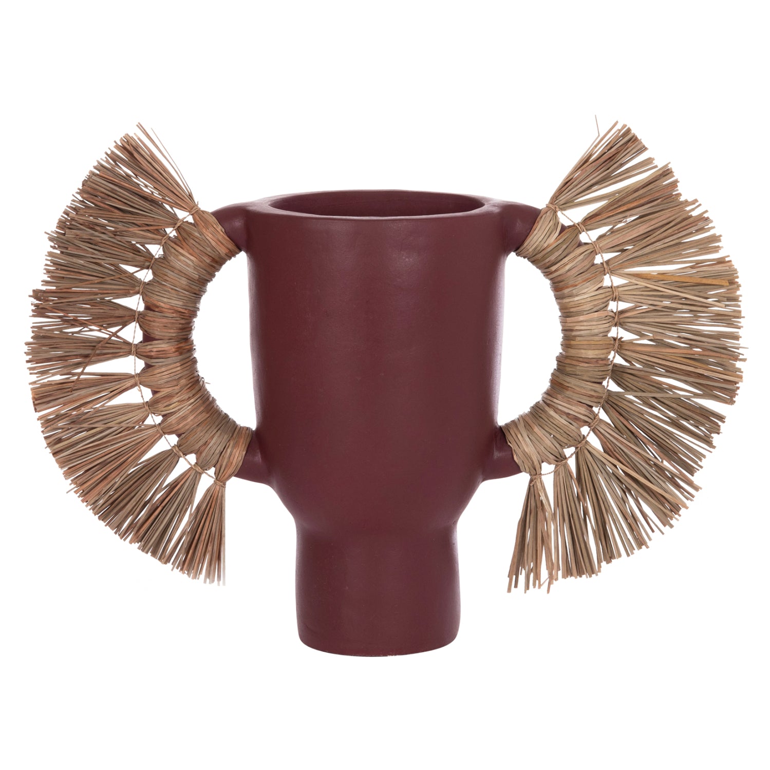 Декоративна ваза  Alica  теракота и трева -- 64x22x38см