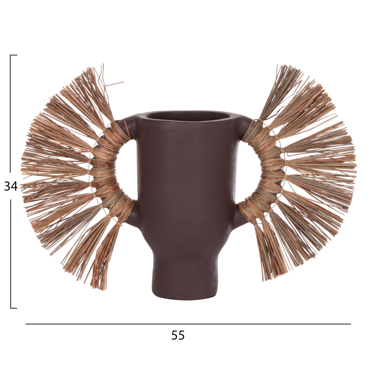 Декоративна ваза за маса Alica шоколад теракота и трева -- 55x19x34см