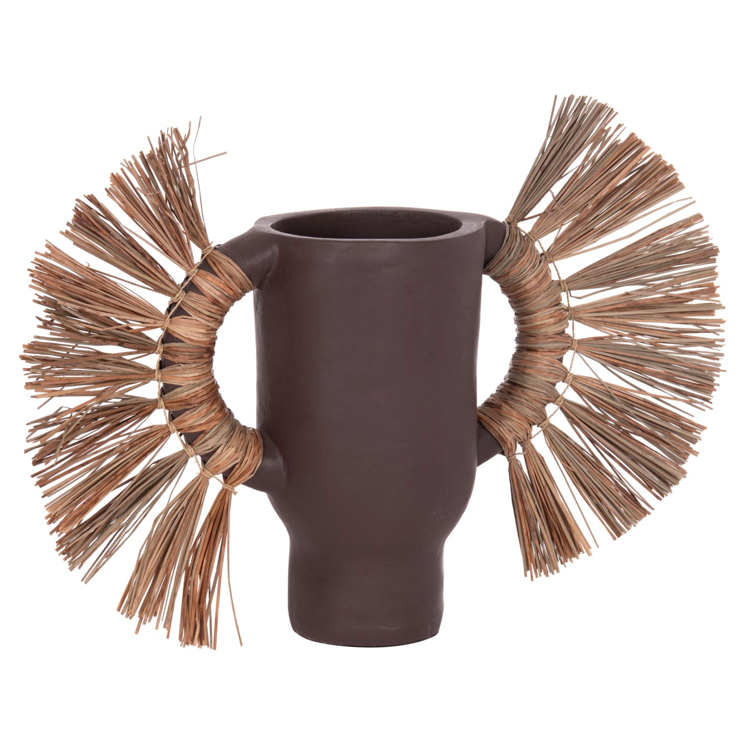 Декоративна ваза за маса Alica шоколад теракота и трева -- 55x19x34см