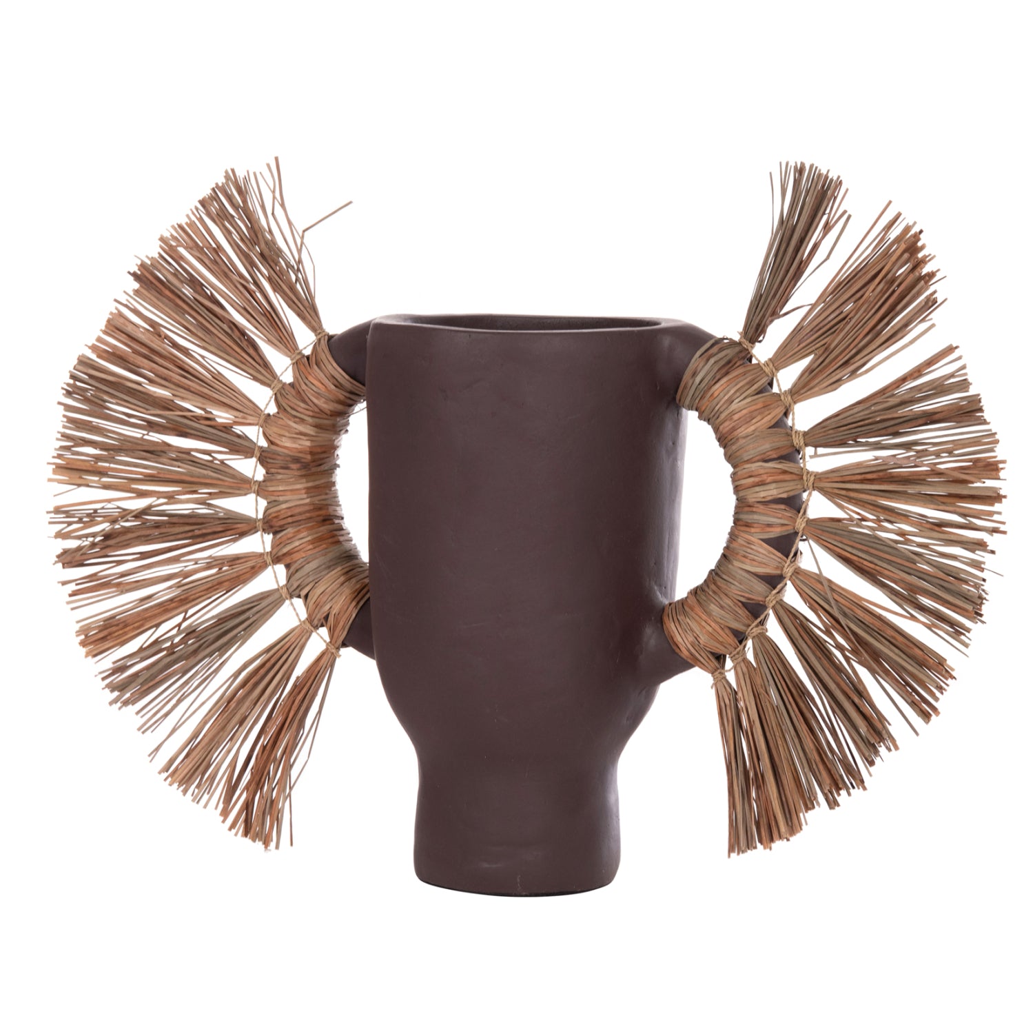 Декоративна ваза за маса Alica шоколад теракота и трева -- 55x19x34см