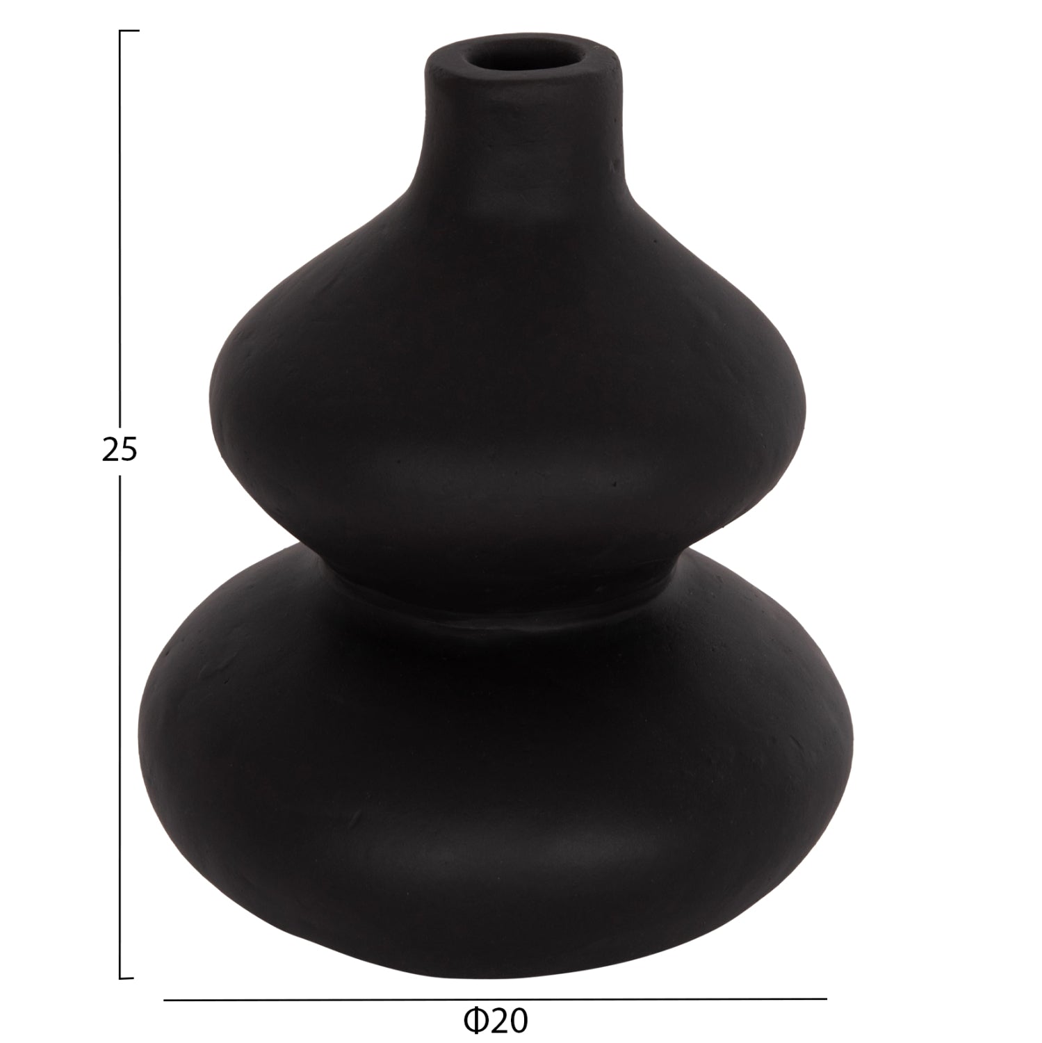 Декоративна ваза Сhelin теракота в черно--φ20x25cm.