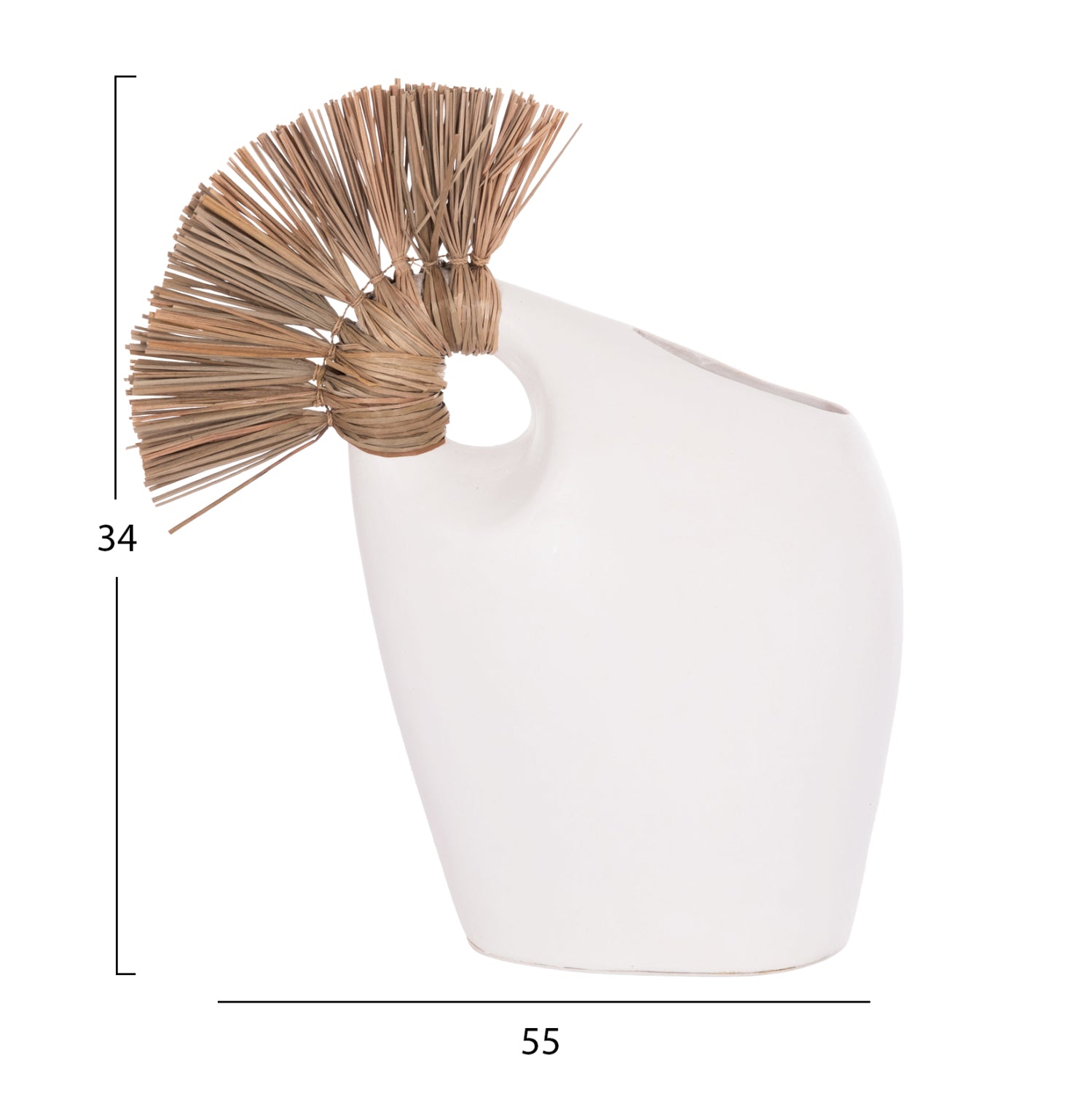 Декоративна маса Аlica2 бяла теракота и трева -- 44x18x50см