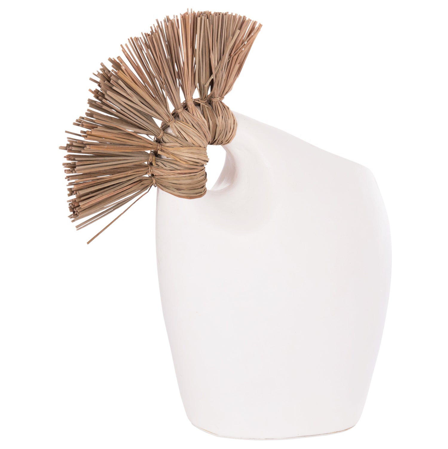 Декоративна маса Аlica2 бяла теракота и трева -- 44x18x50см