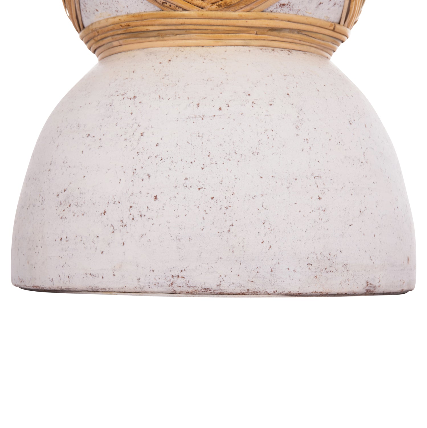 Декоративна подова ваза Мaynard от фибро цимент, бяла, ратан φ32x62.5всм