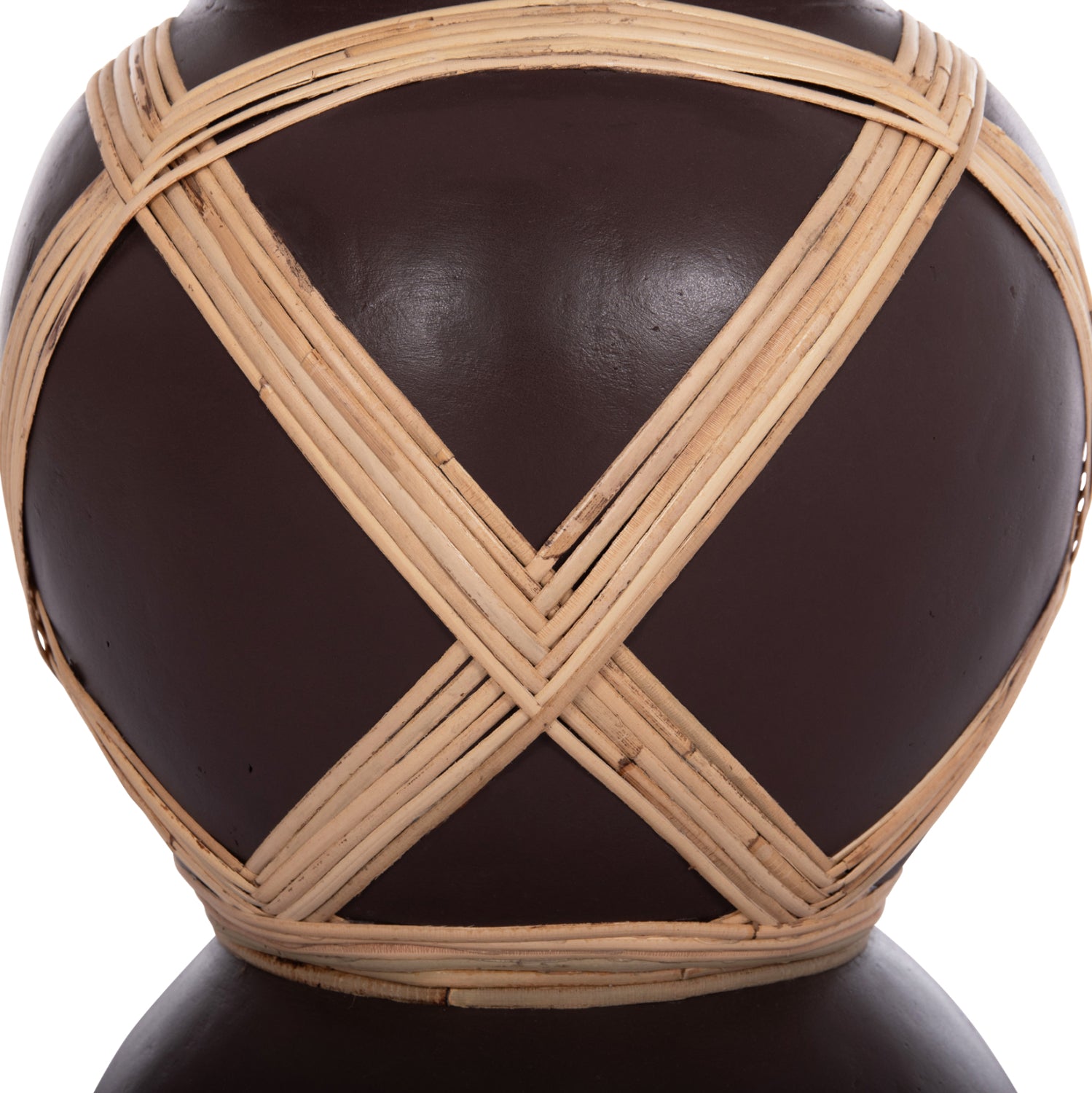 Декоративна подова ваза Мaynard фибър цимент шоколад-ратан φ32x62.5см