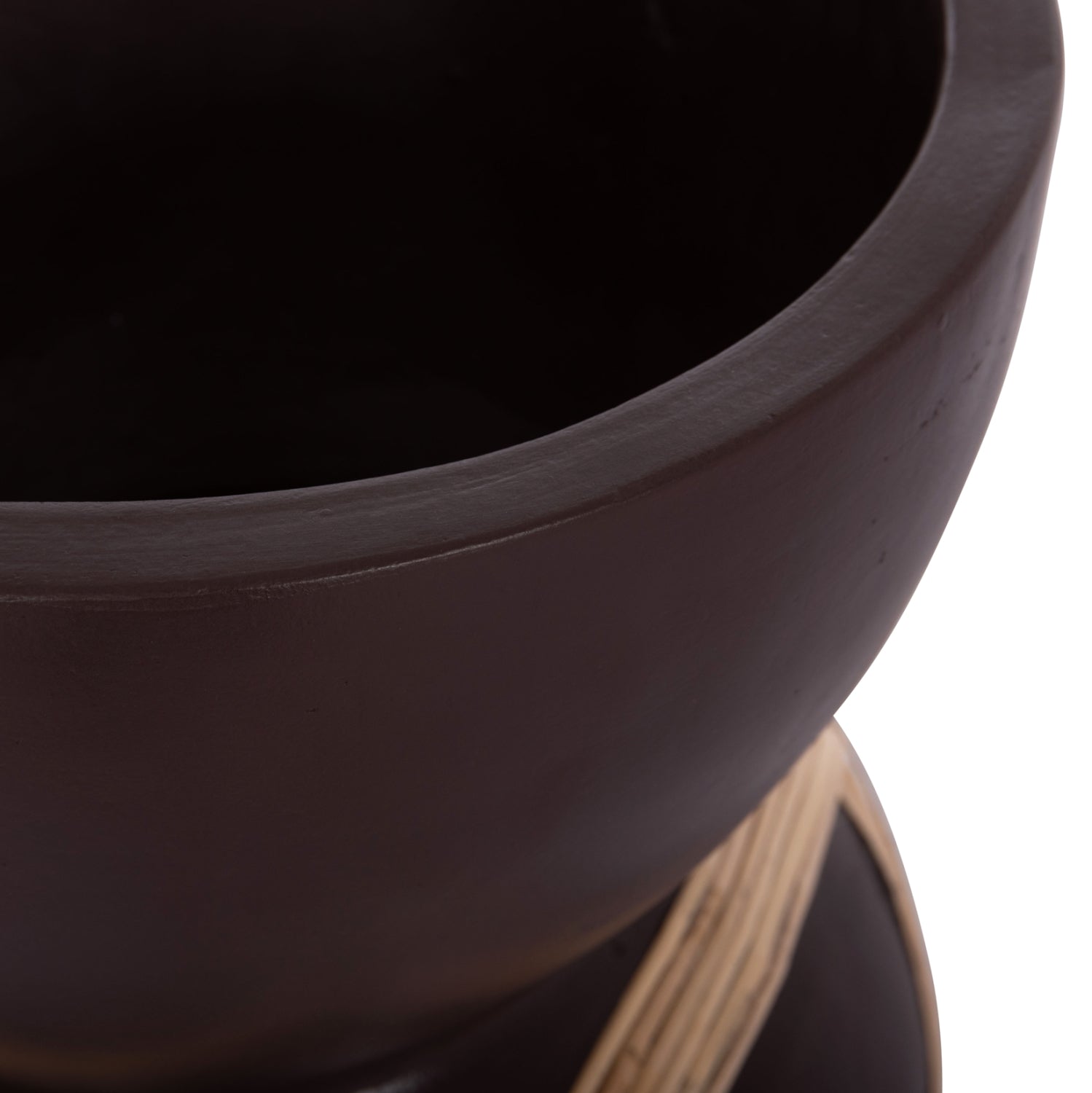 Декоративна подова ваза Мaynard фибър цимент шоколад-ратан φ32x62.5см