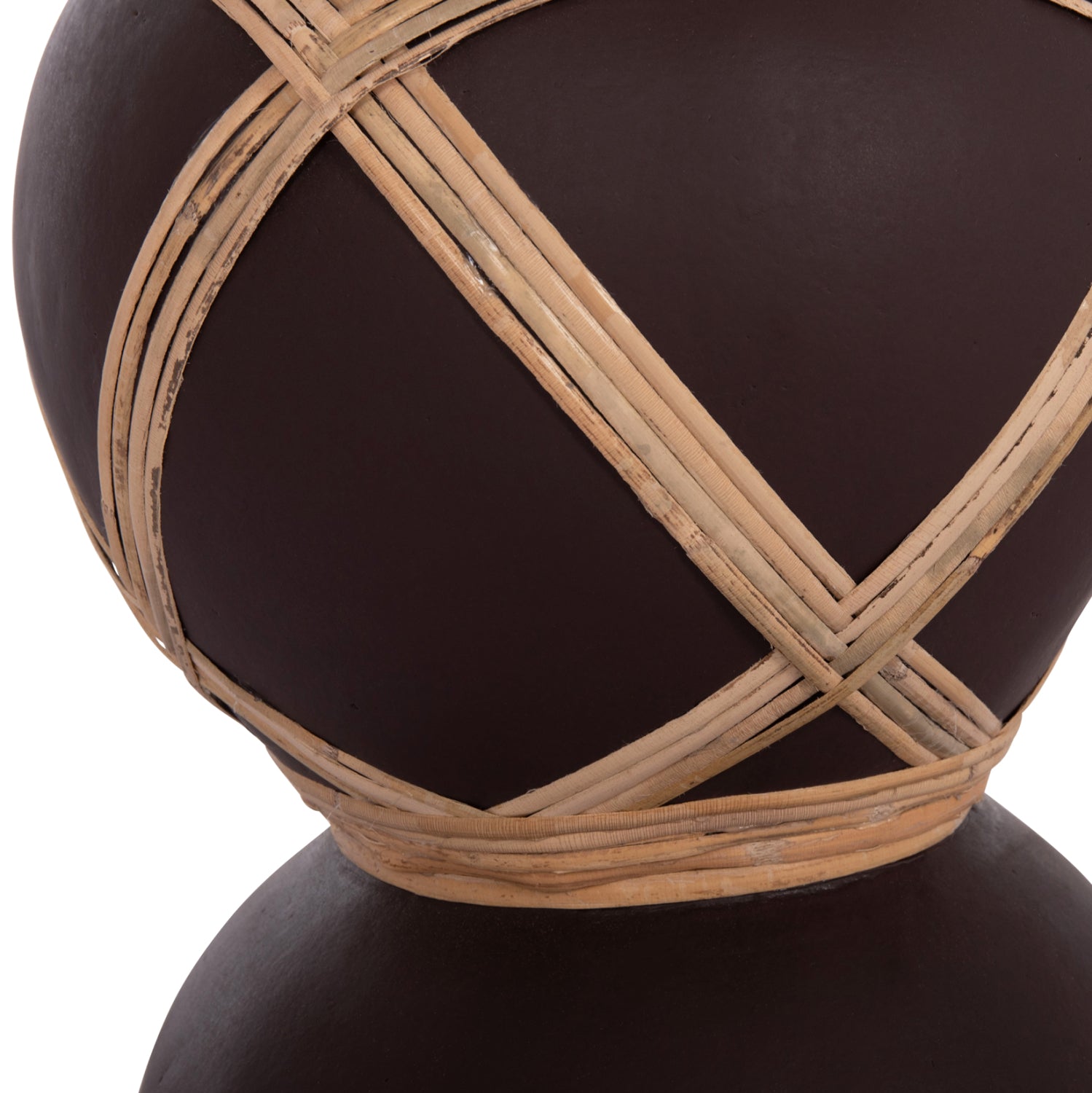 Декоративна подова ваза Мaynard фибро цимент шоколад-ратан φ27.5x50см