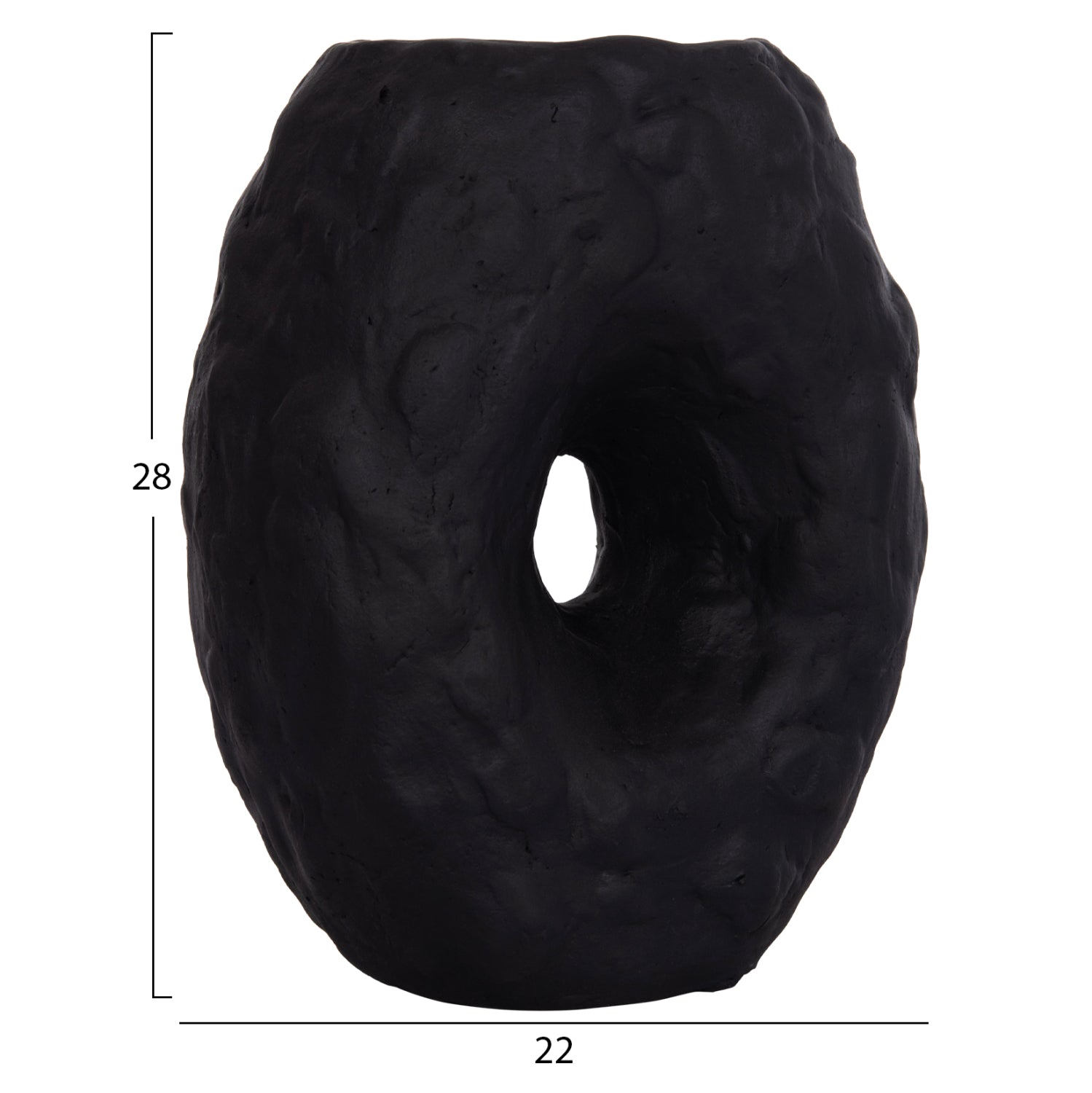 Настолна декоративна ваза namentis черна теракота--22x13x28hcm