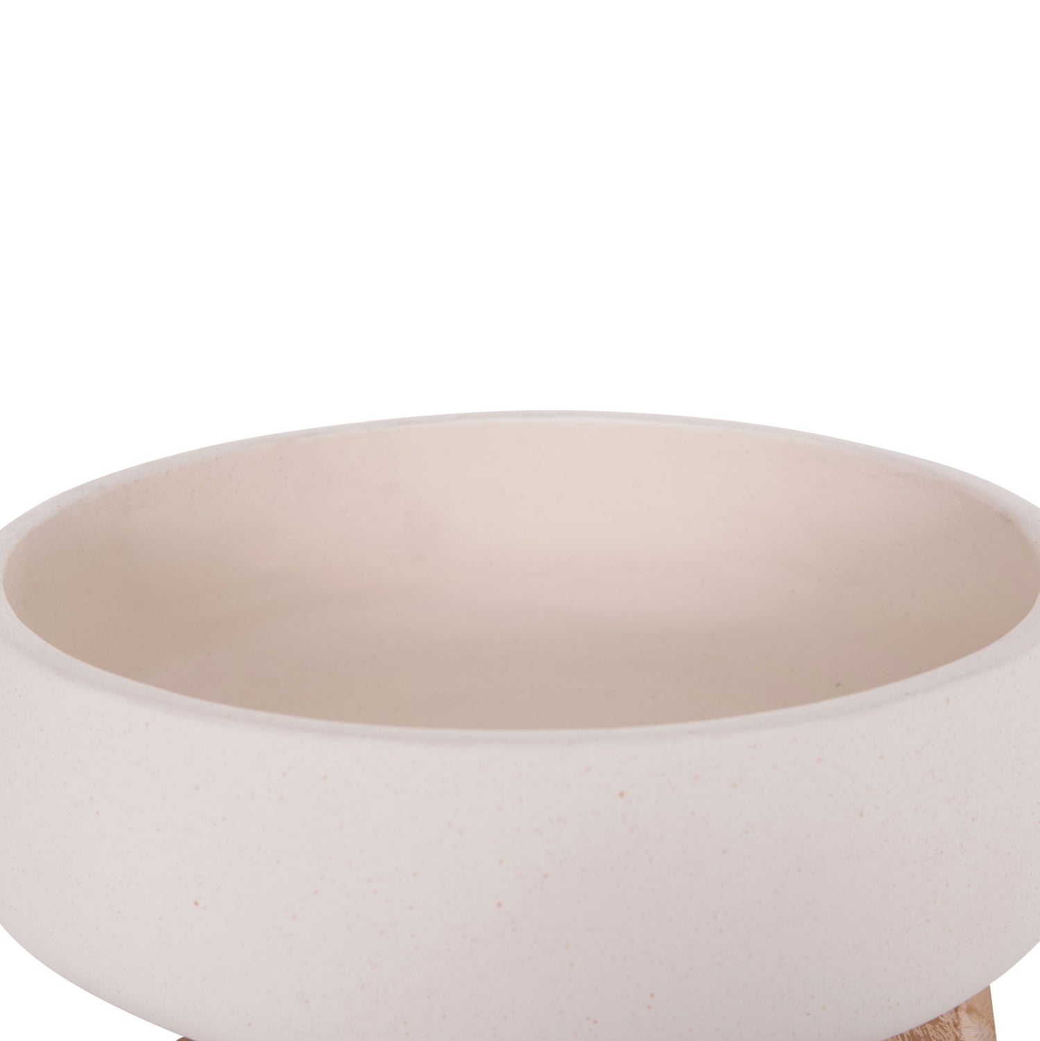 Саксия FRELLO бял фиброцимент с основа тиково дърво 27x26.5x12см