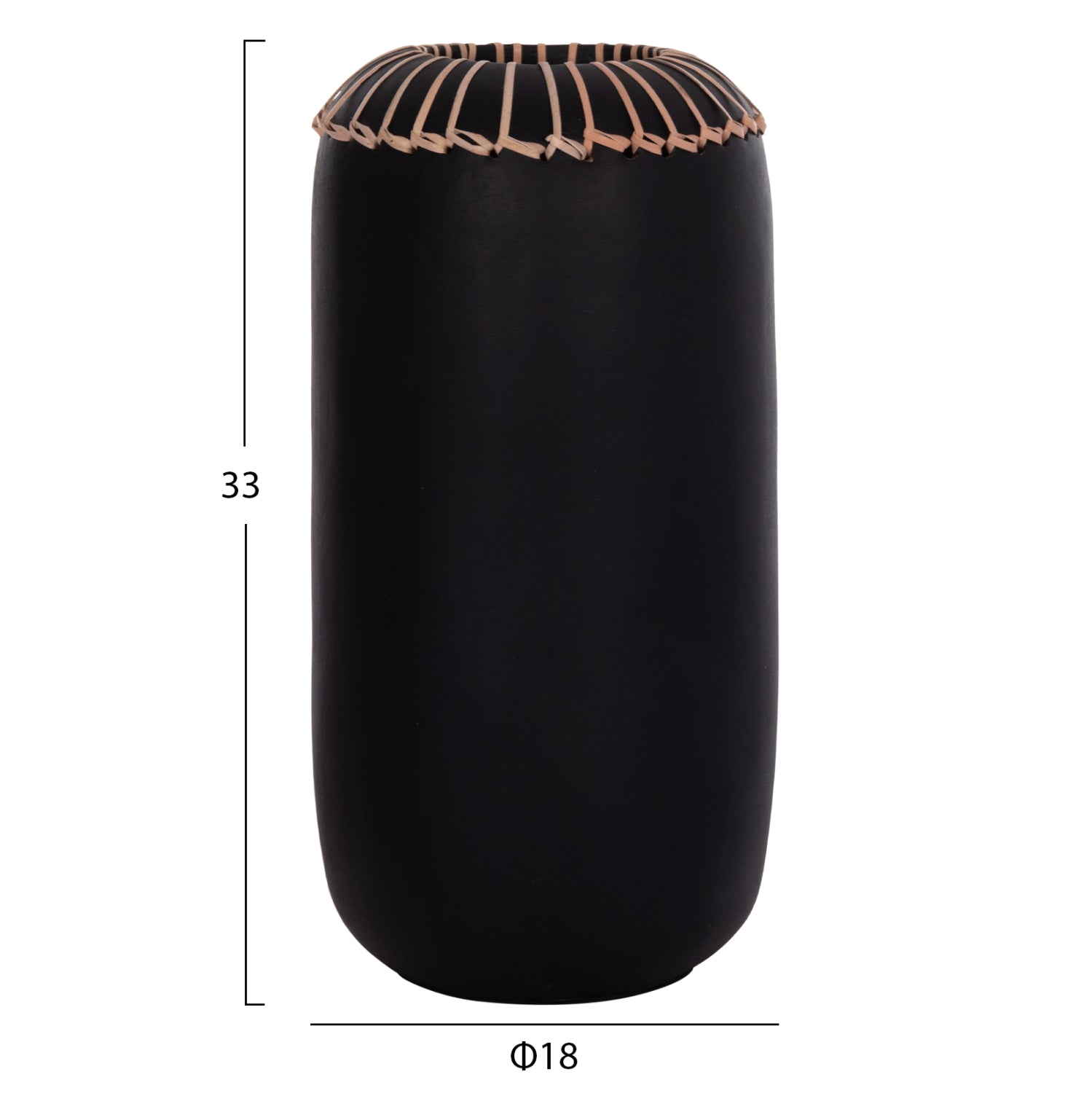 Декоративна ваза  Lennox теракота в черно -- φ18x33hсм