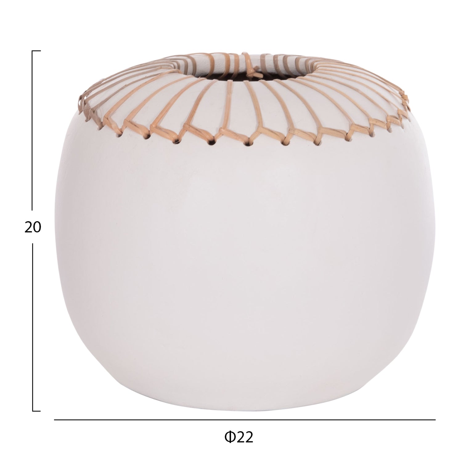 Декоративна ваза  Lennox теракота в бяло -- φ22x20всм