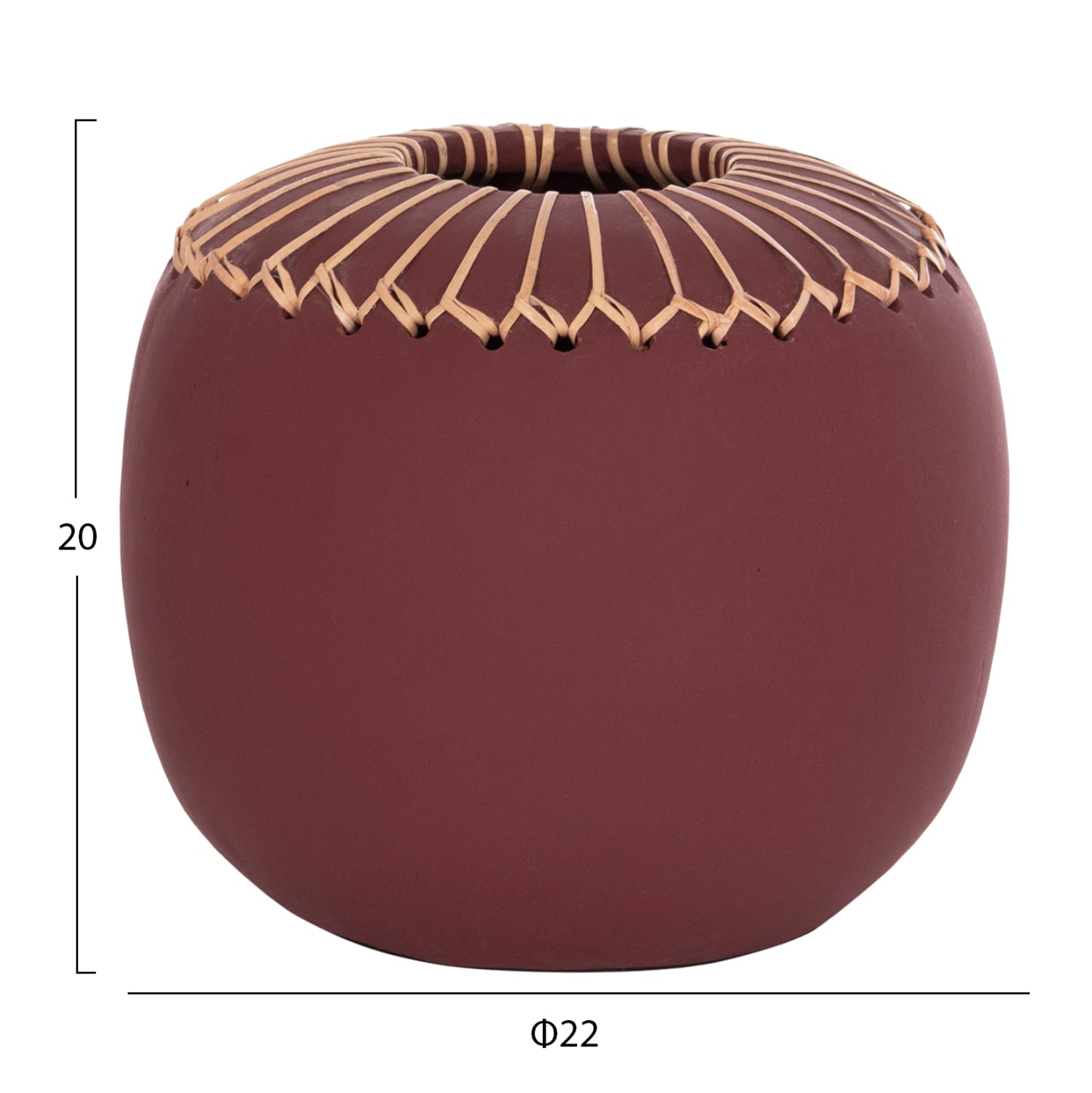 Декоративна ваза  Lennox теракота от кристал -- φ22x20всм