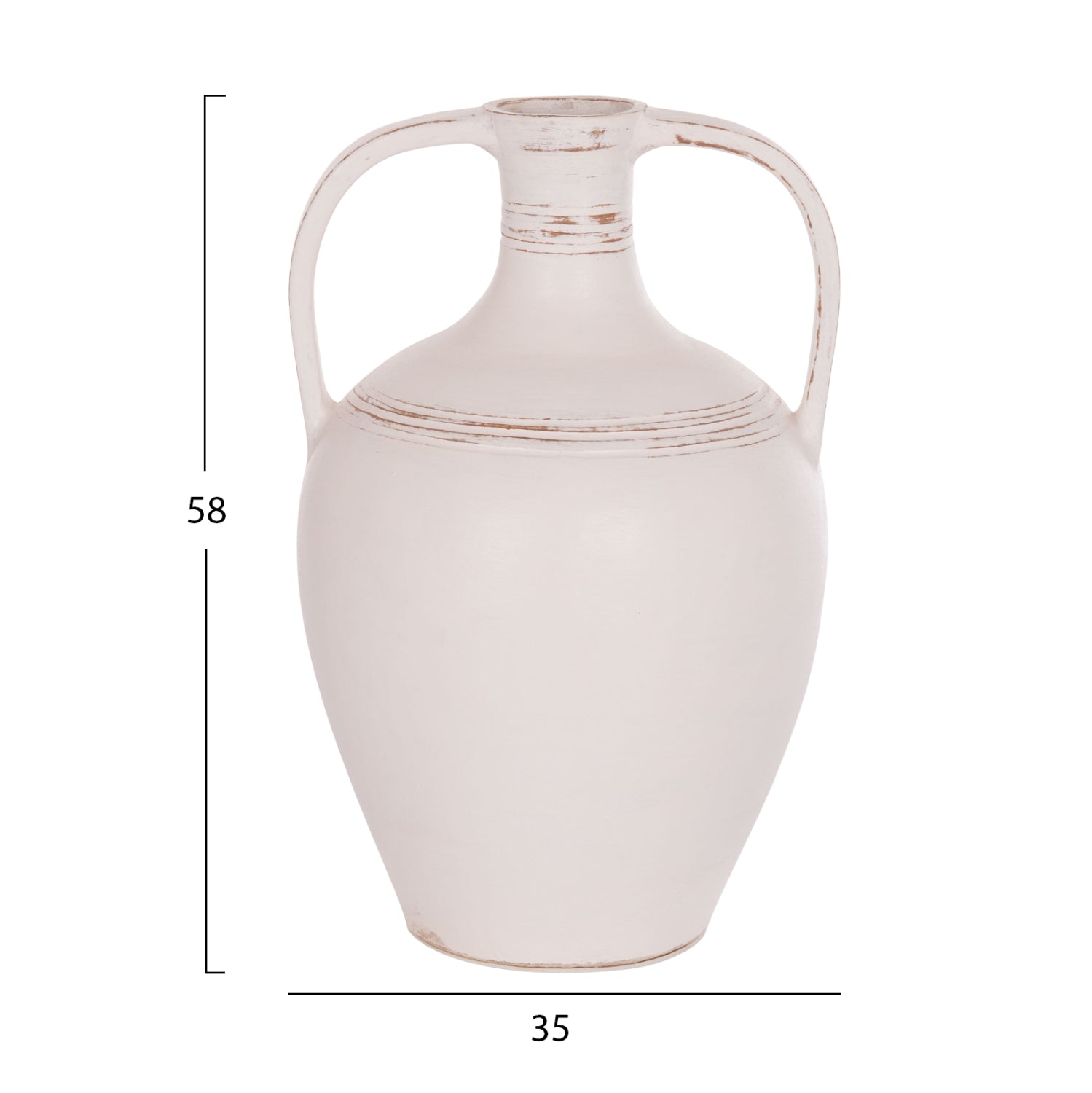 Декоративна амфора FEAX бял теракота--35х35х58см.