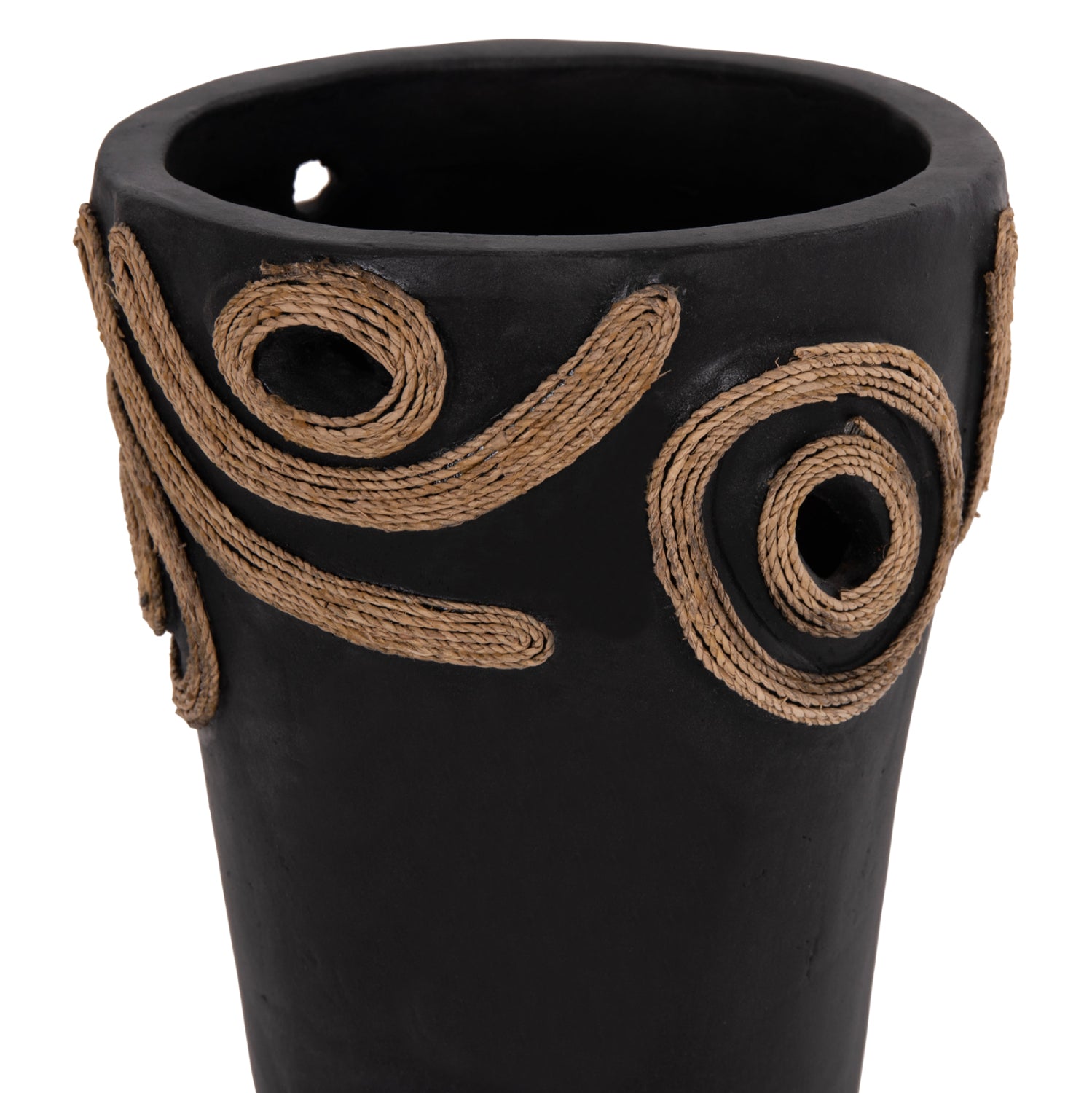 Декоративна ваза за маса DEAN теракота в черно-ф19x25cm.