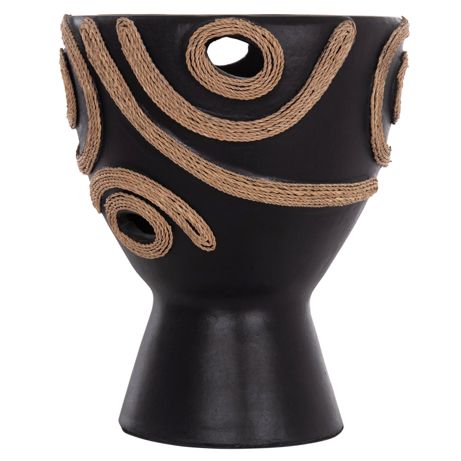 Декоративна ваза за маса Dean теракота в черно-ф23x29cm.