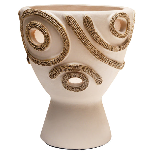 Декоративна ваза DEAN   /теракота, кремаво бяло φ23x29см.