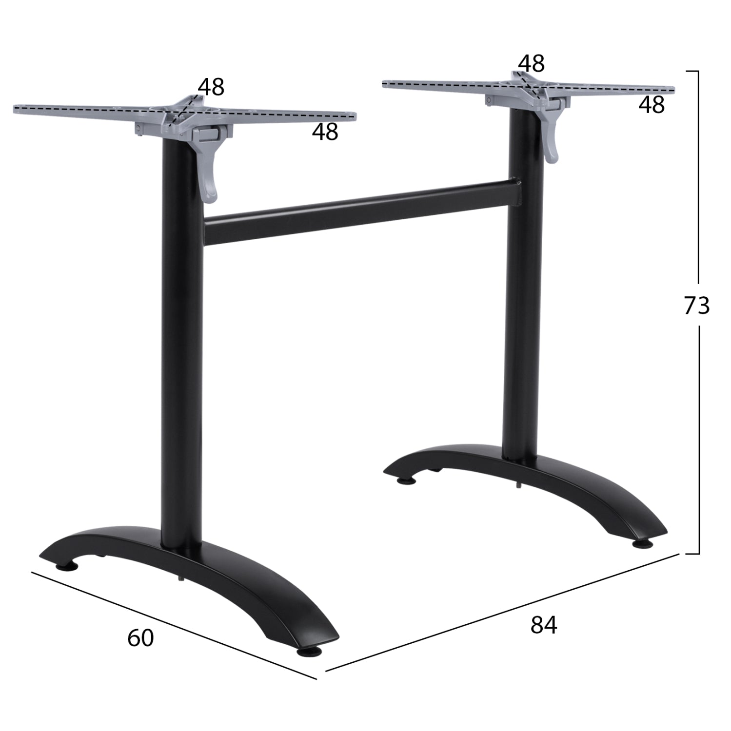 Основа за маса 468.01/двойна черен метал  84X60X73