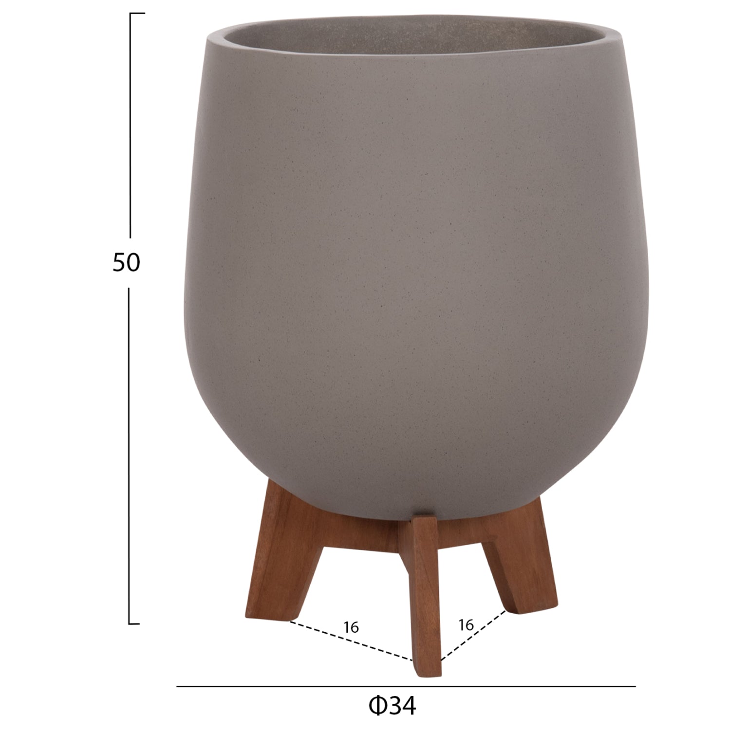 Комплект 3саксий с дървени основи TRYLL фибро цимент-сив