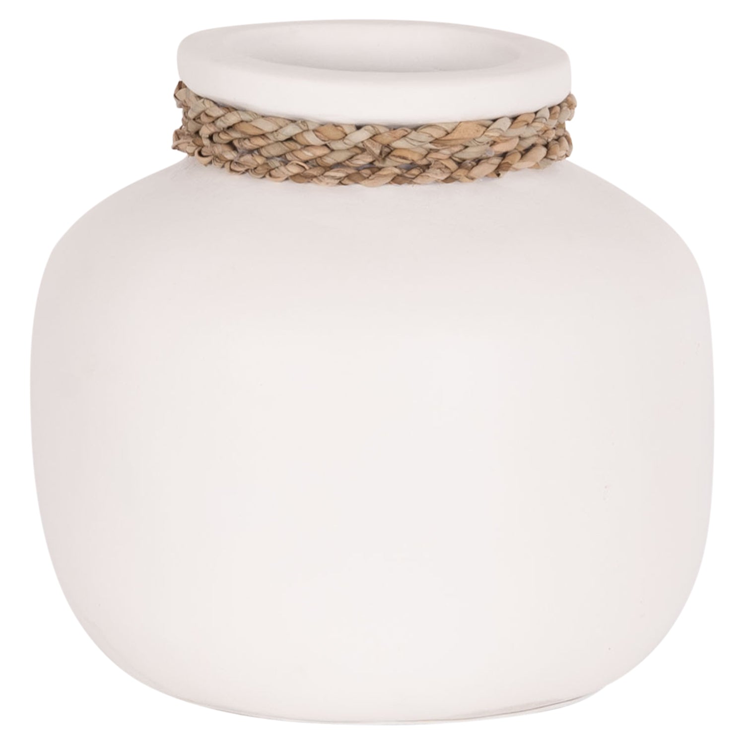 Декоративна  ваза CAMMER теракота в бяло-ф22x20cм