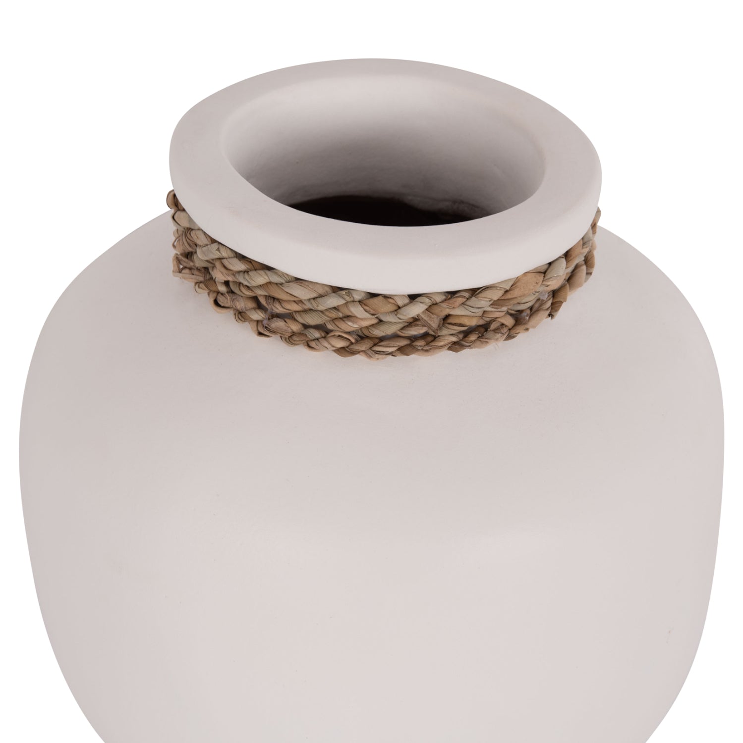 Декоративна  ваза CAMMER теракота в бяло-ф22x20cм