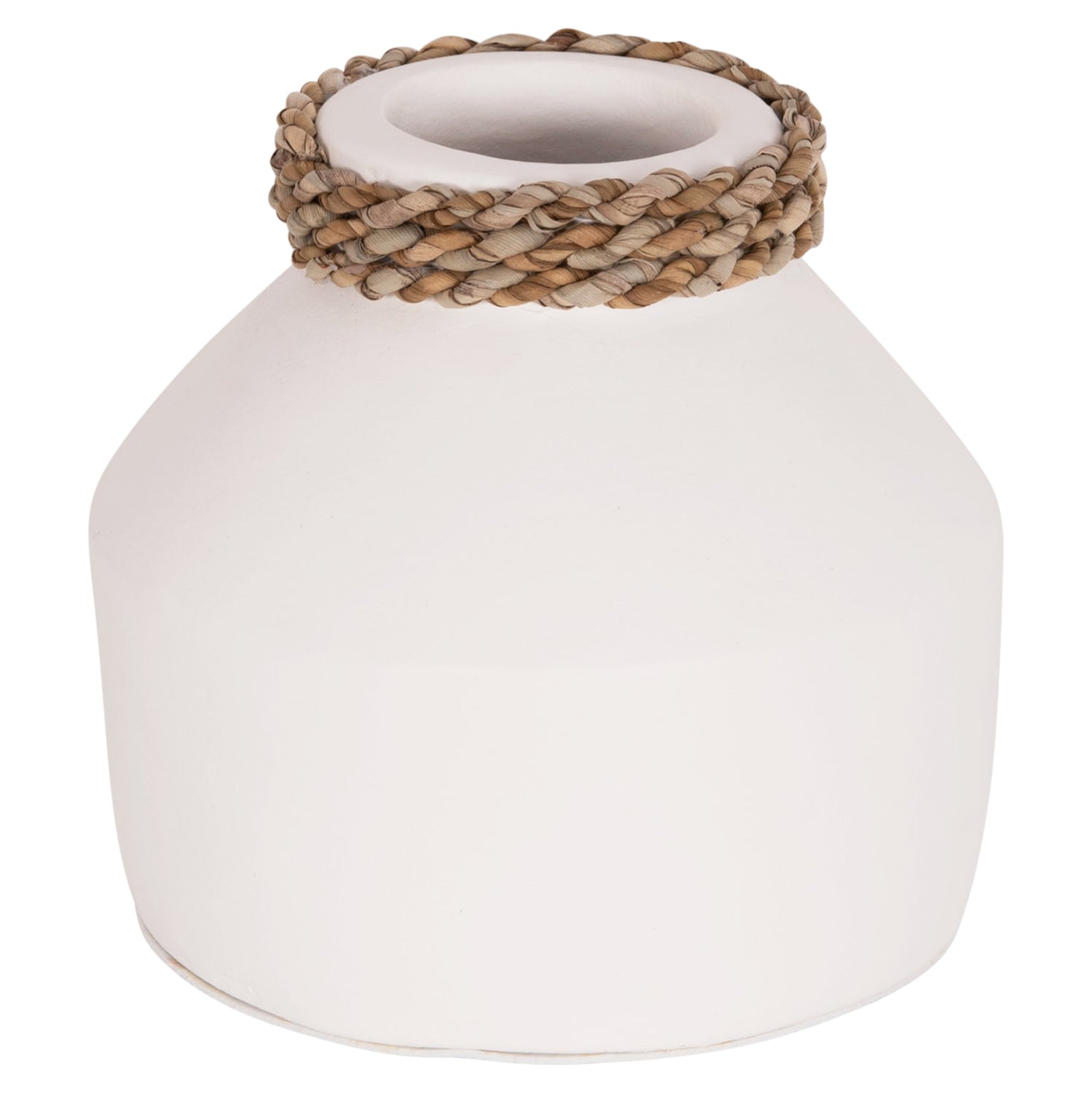 Декоративна  ваза теракота CAMMER в бяло-ф16x15cm.