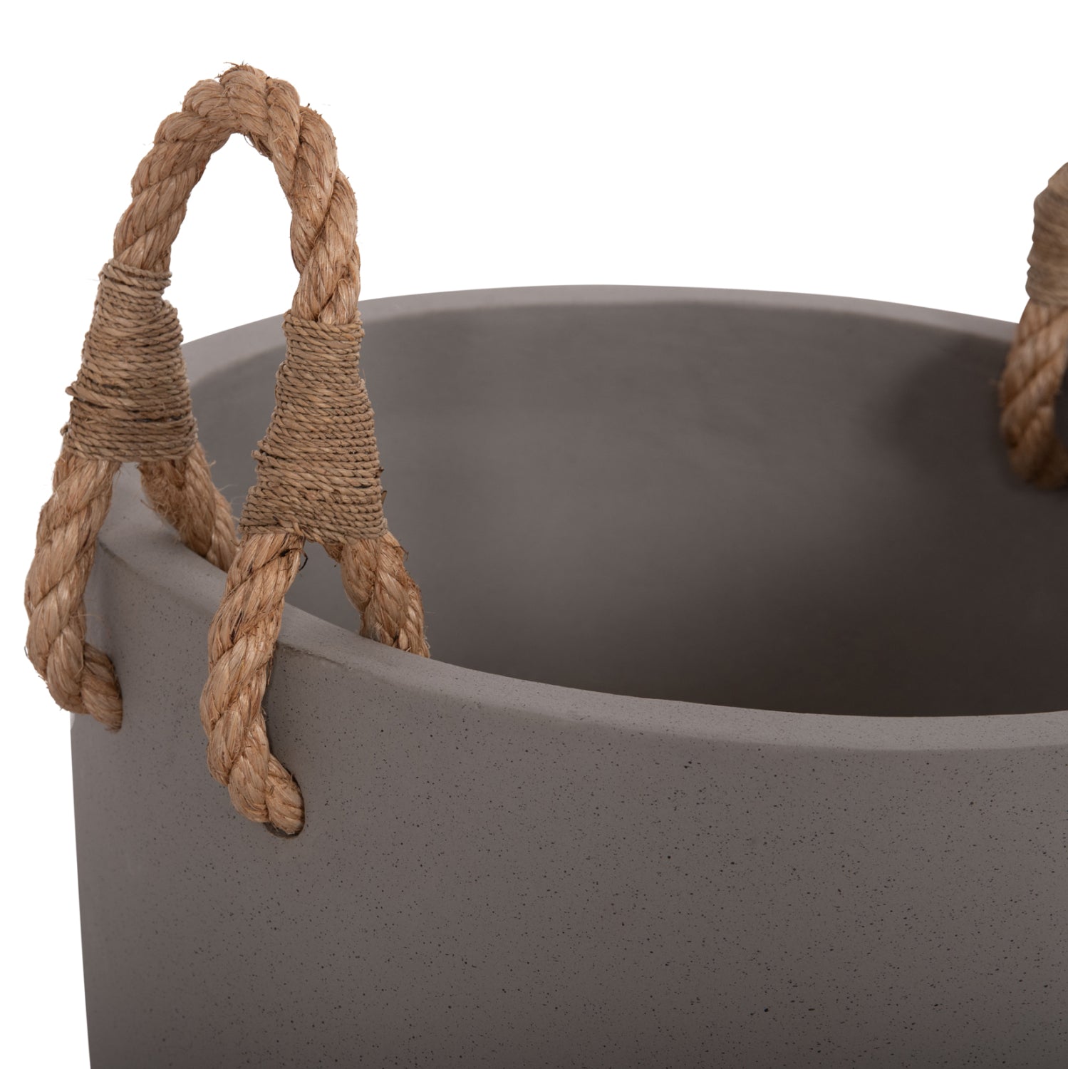 Саксия за вътрешна употреба TRYLL фибро цимент с въже ф40x25.5cm.