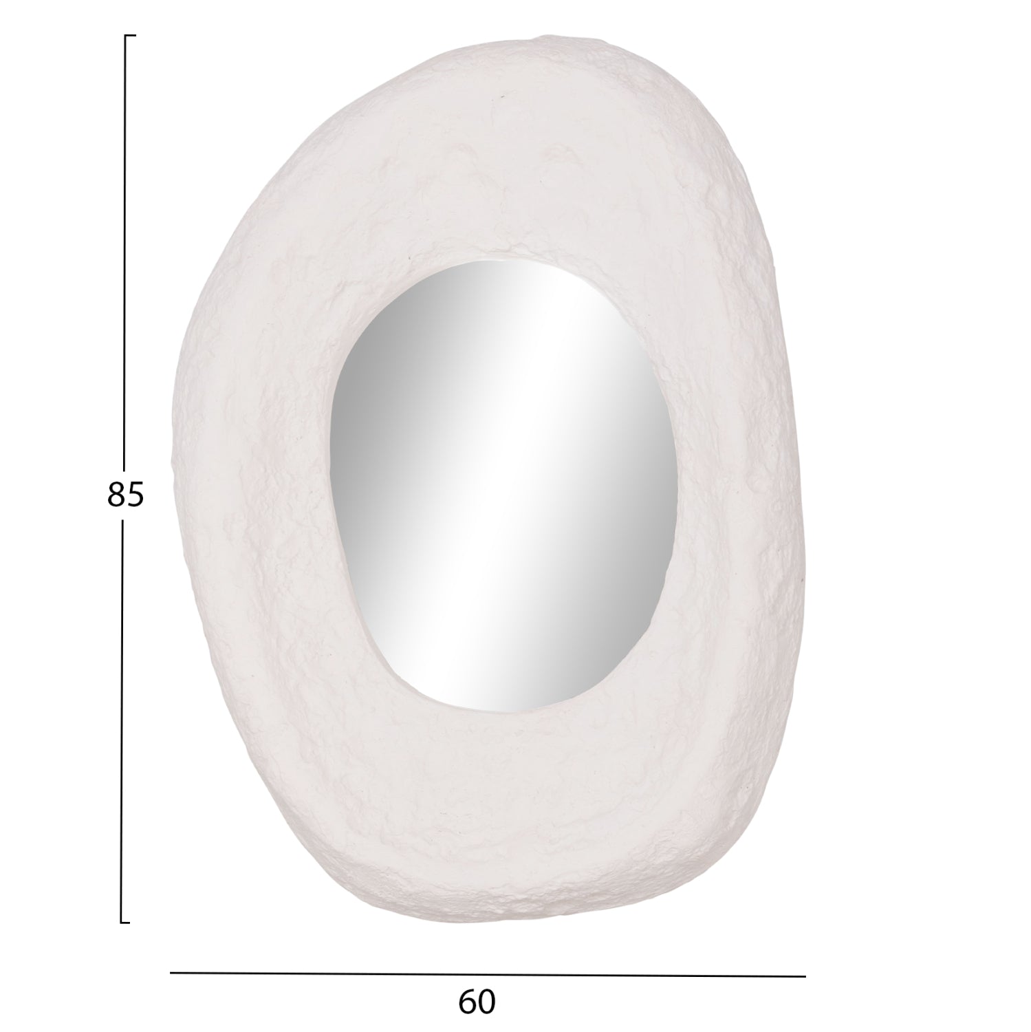 Стенно огледало Riffe от фибър цимент в бяло 60x13x85всм