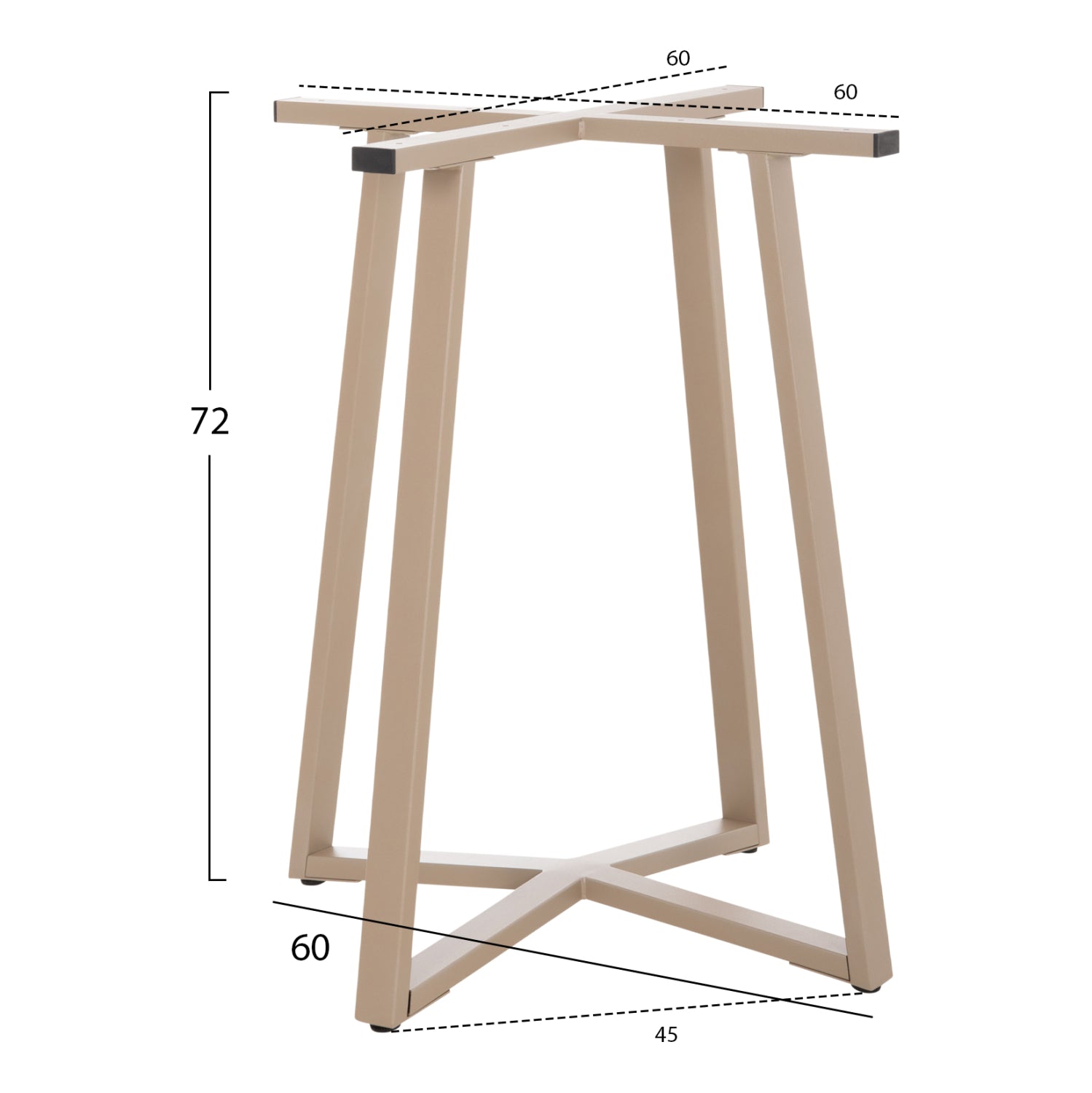 Метална основа за  маса 470.25/ капучино 60х60х72см.