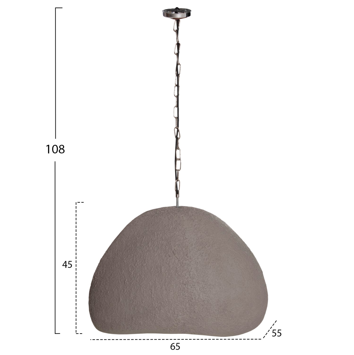 Таванна лампа Jaylen от фибър цимент в сиво 65x55x45 висулки