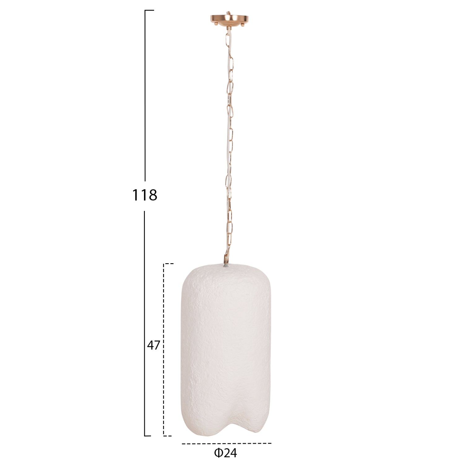 Таванна лампа Logky от фибър цимент в бяло φ24x47hcm