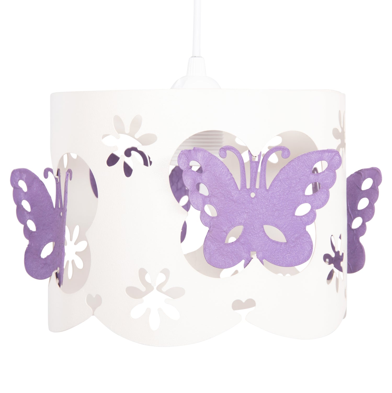 Детска лампа Лептър цвят бял-лилав ф23x70см