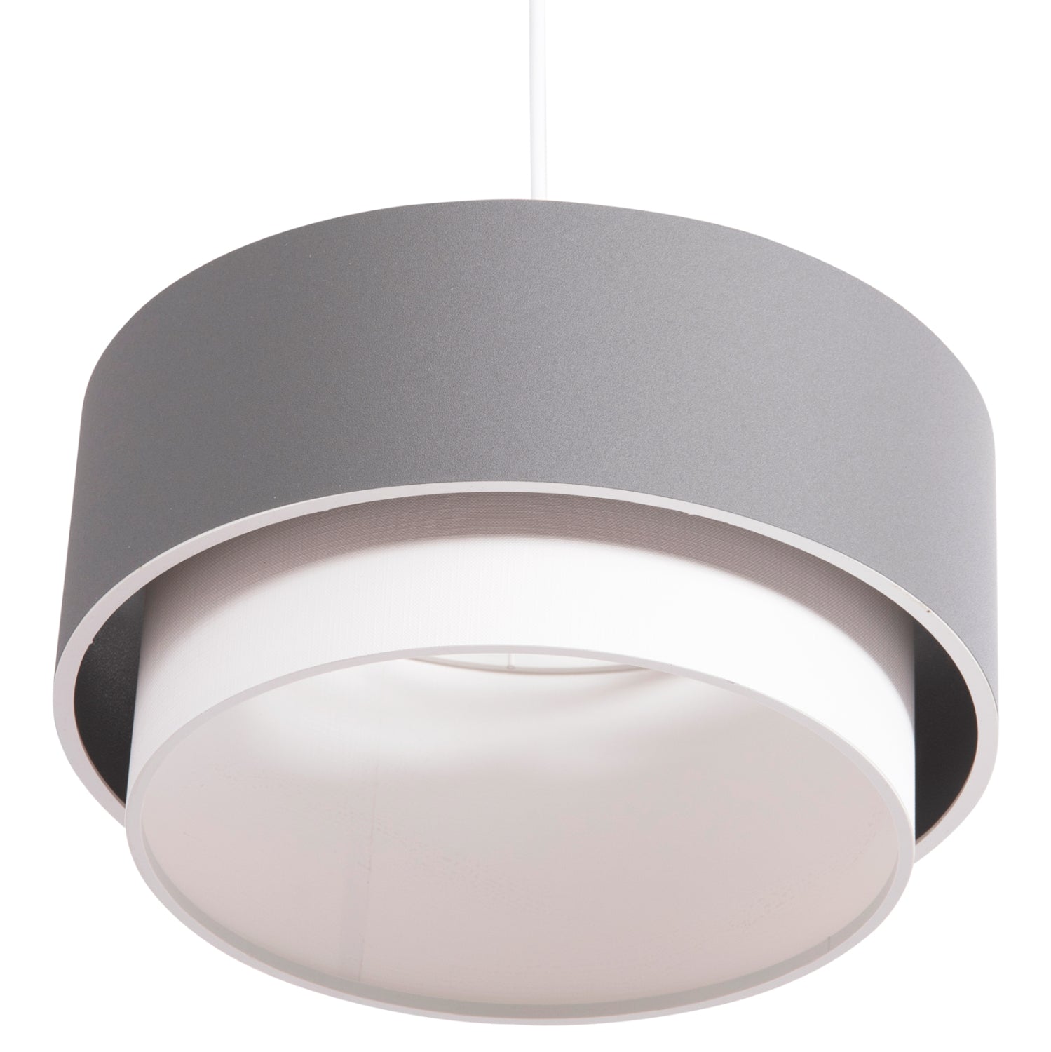 Цилиндричен плафон kriks pvc в бяло-сиво φ30x70ηcm