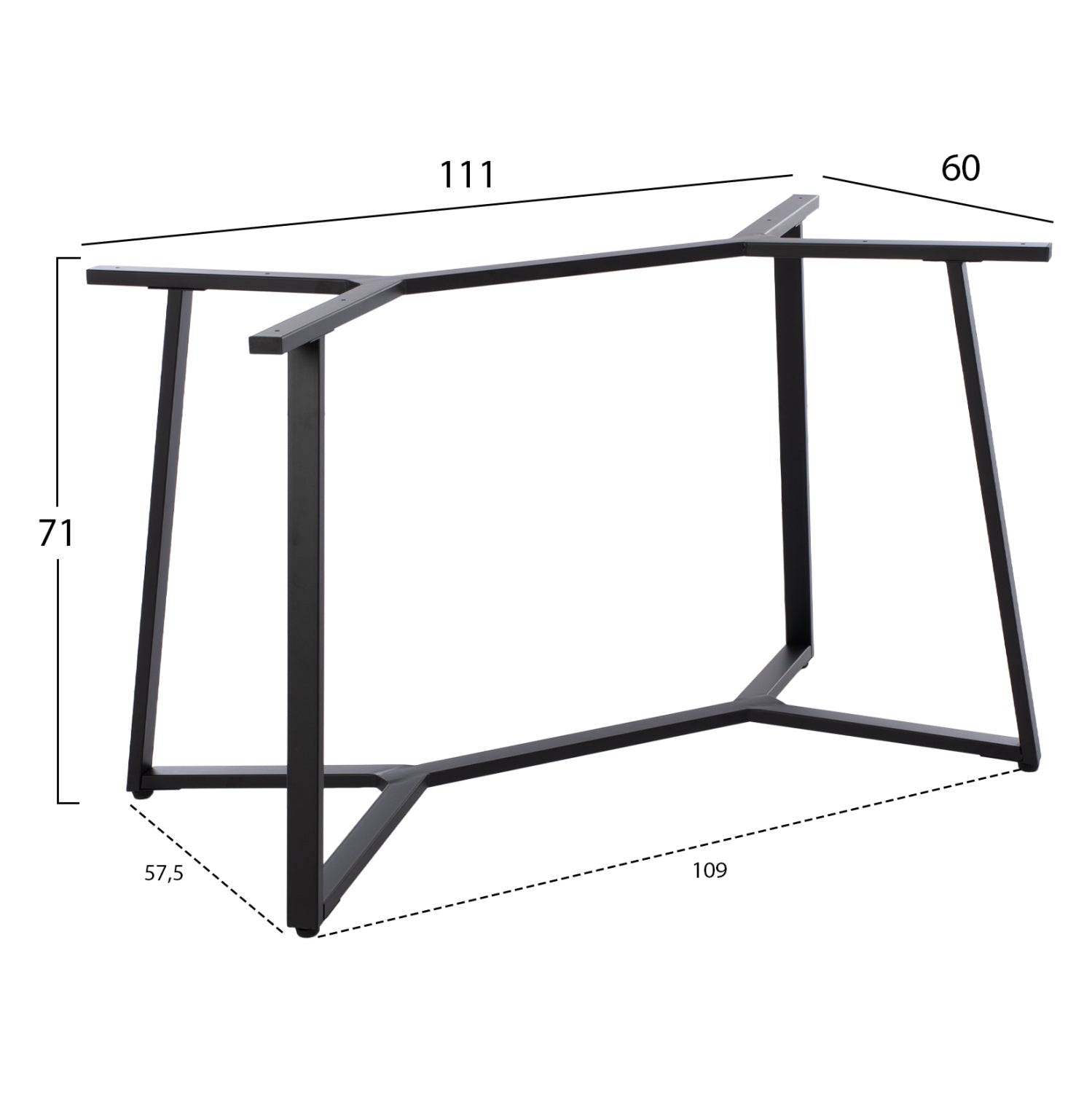 Основа за маса471.01/-черен цвят 112Χ60Χ72