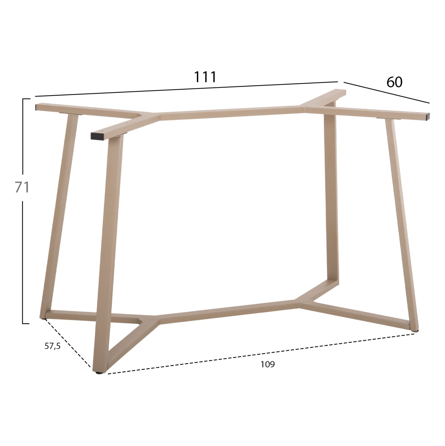 Основа за маса 471.25/ метална в капучино 111x60x71см.